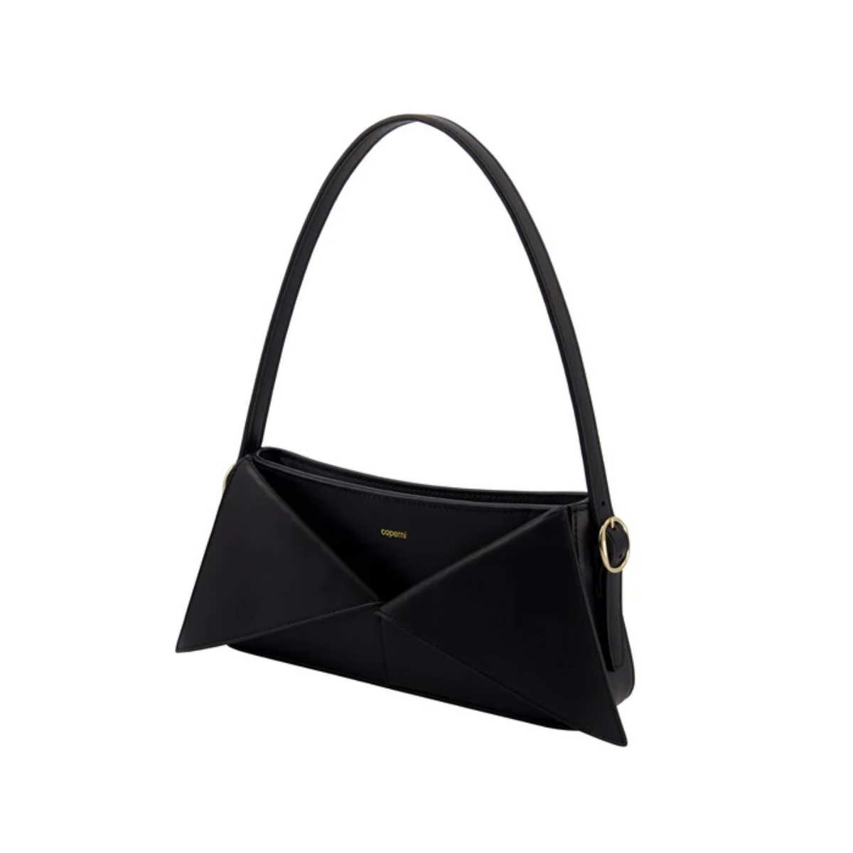 Tampilan tas Coperni Belt Baguette Shoulder Bag Black dari bagian samping