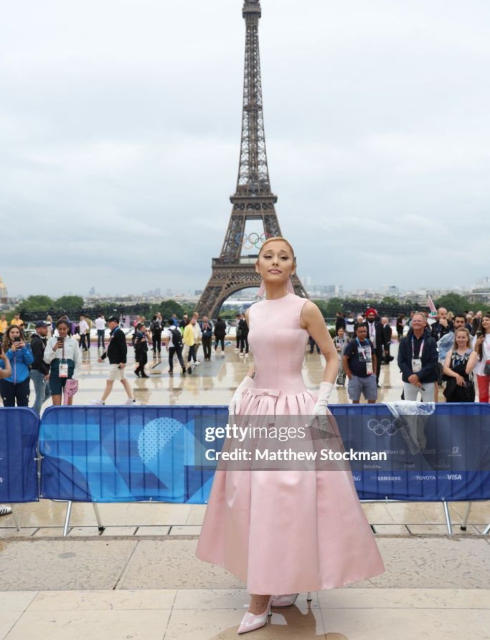 Singer Ariana Grande attends the red carpet ahead of the opening ceremony of the Olympic Games Paris 2024 on July 26, 2024 in Paris, France. (Photo by Matthew Stockman/Getty Images)