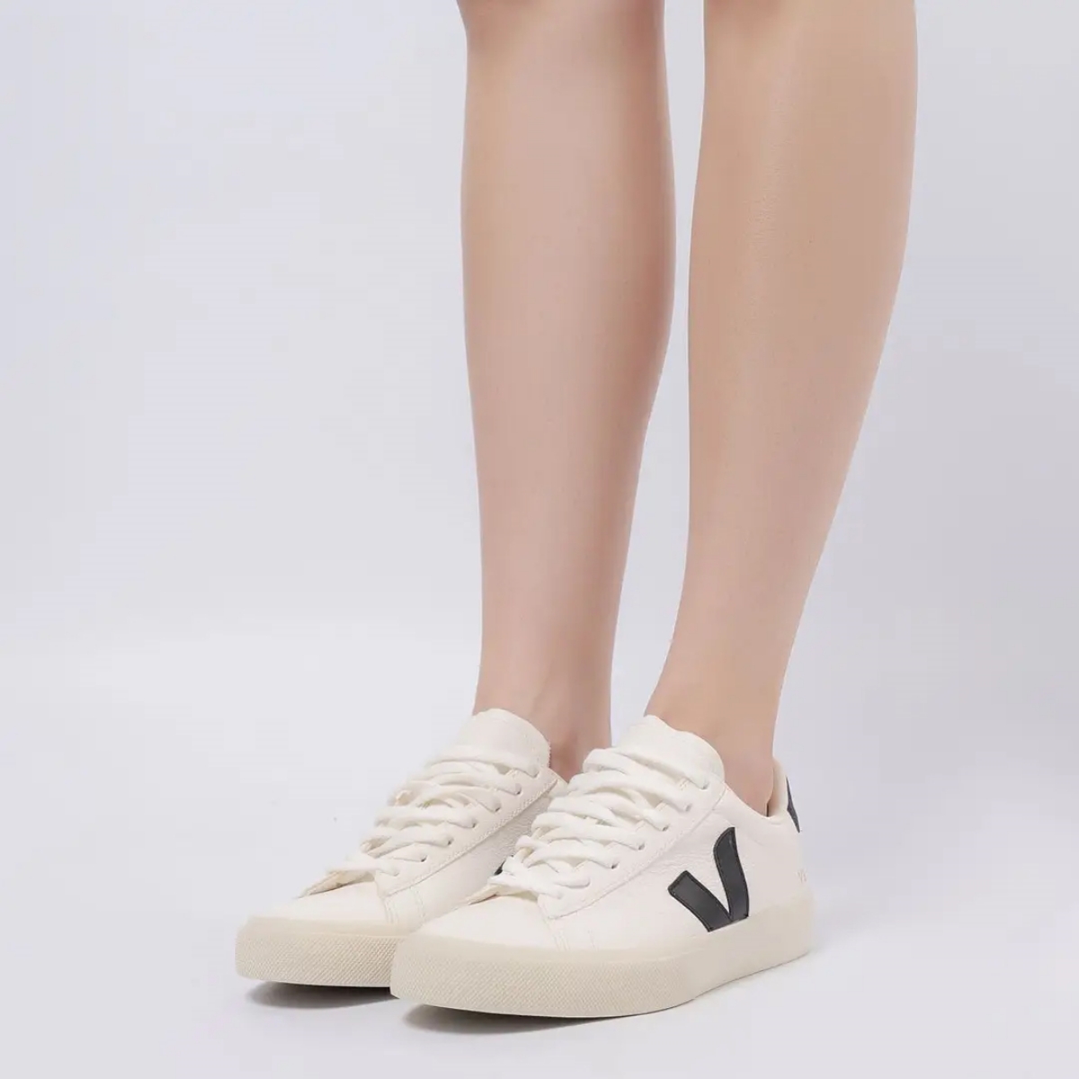 Veja Campo Chromefree Low-Top Sneakers Leather Extra White Black Women 