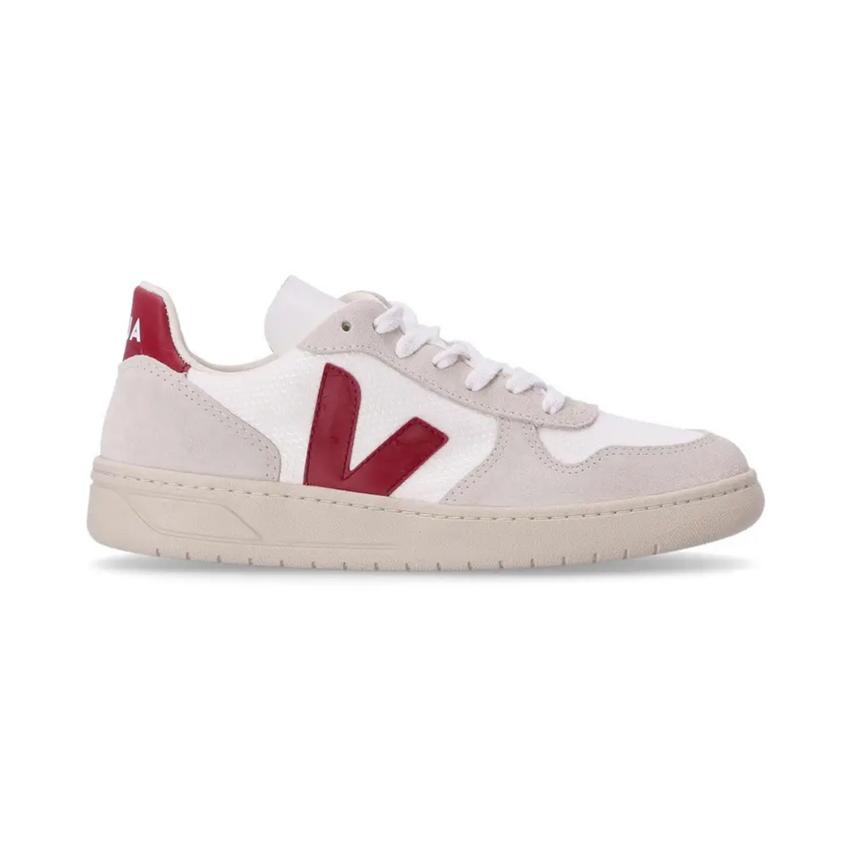 Veja V-10 B-Mesh Low Top Sneakers White Natural Marsala Men 