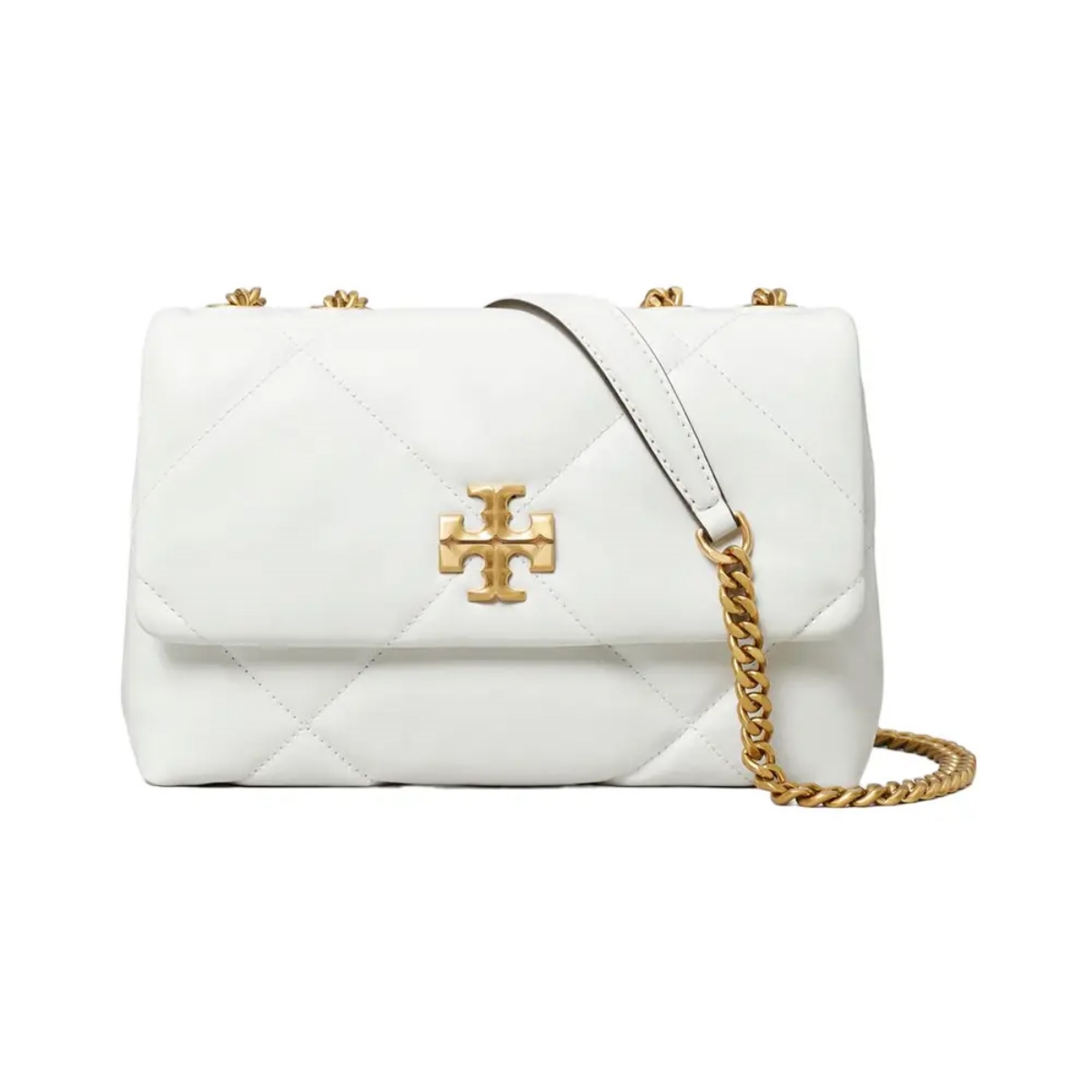 Tory Burch Kira Diamond Quilt Small Convertible Shoulder Bag Blanc