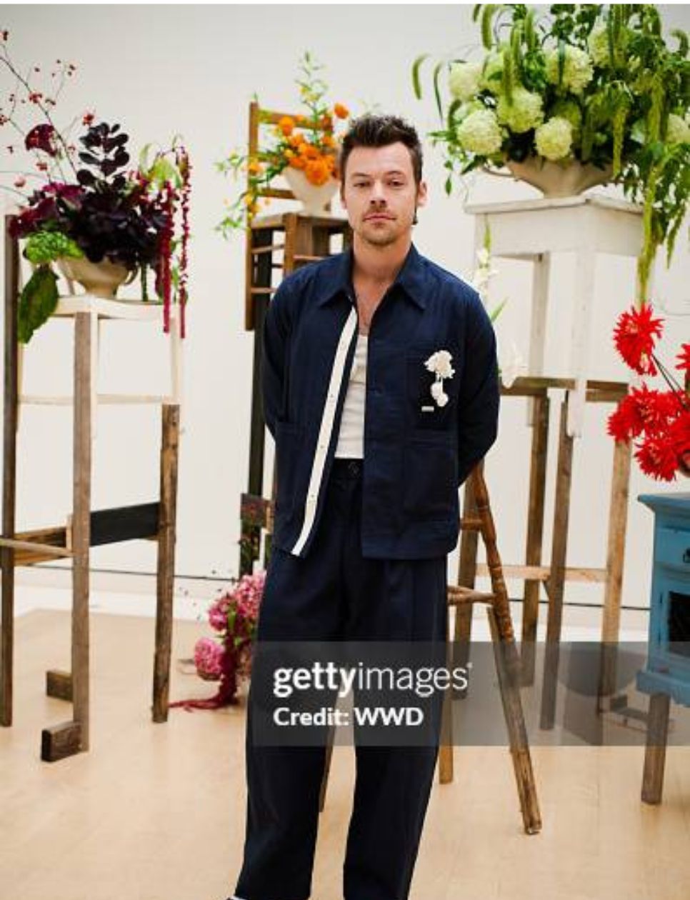 Harry Styles at S.S. Daley RTW Spring 2025 as part of London Ready to Wear Fashion Week on September 13, 2024 in London, England.