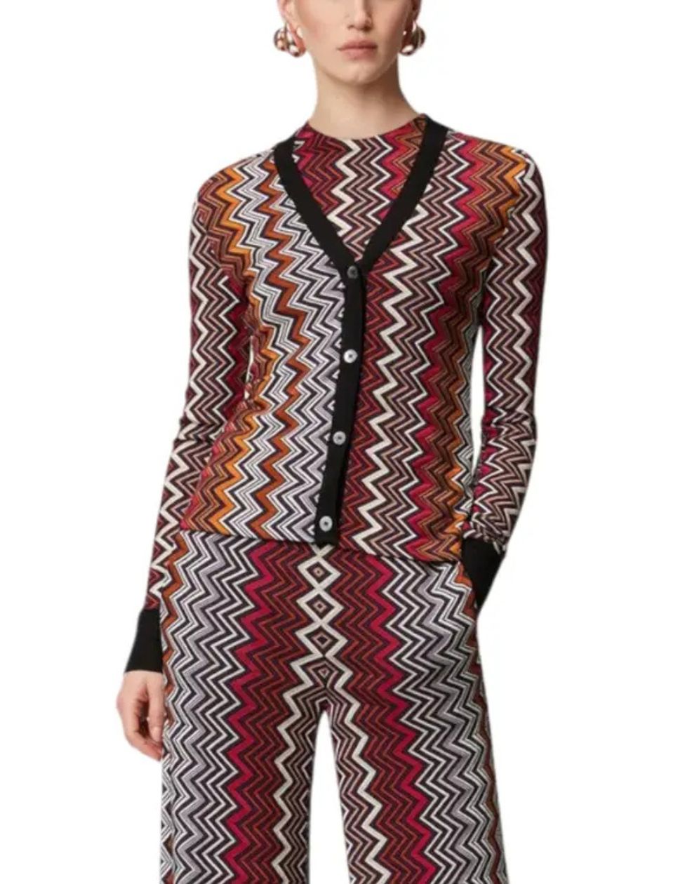 Missoni  Zigzag Viscose and Wool V-neck Cardigan Multicoloured