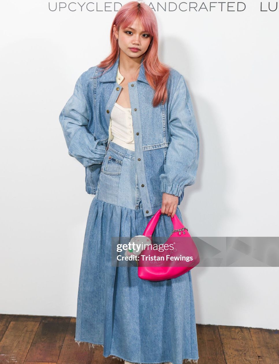 Mia Fa Wells attends the E.L.V. Denim Presentation during London Fashion Week February 2025 on February 20, 2025 in London, England. (Photo by Tristan Fewings/Getty Images)