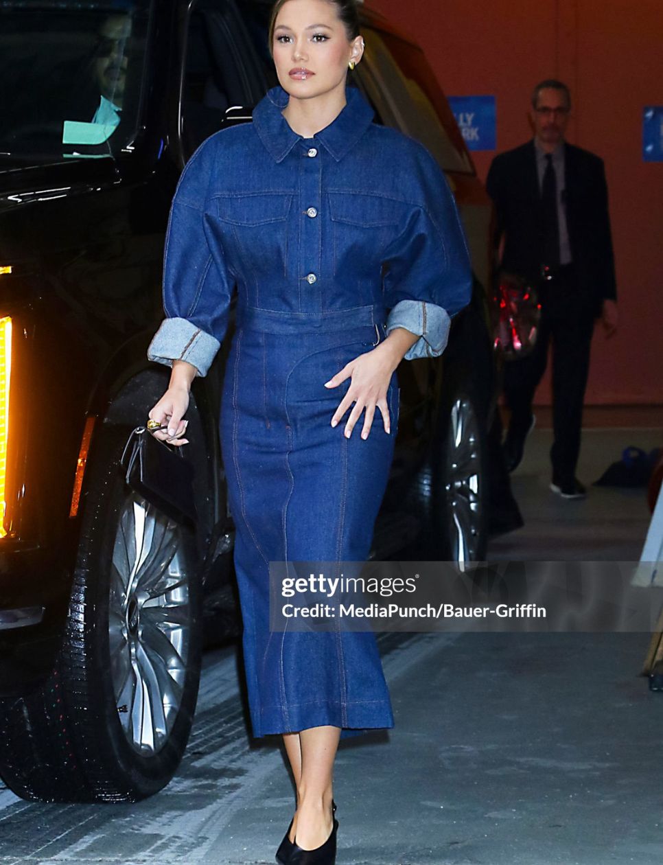 Olivia Holt is seen arriving at 'Good Morning America' Show on February 03, 2025 in New York City. (Photo by MediaPunch/Bauer-Griffin/GC Images)