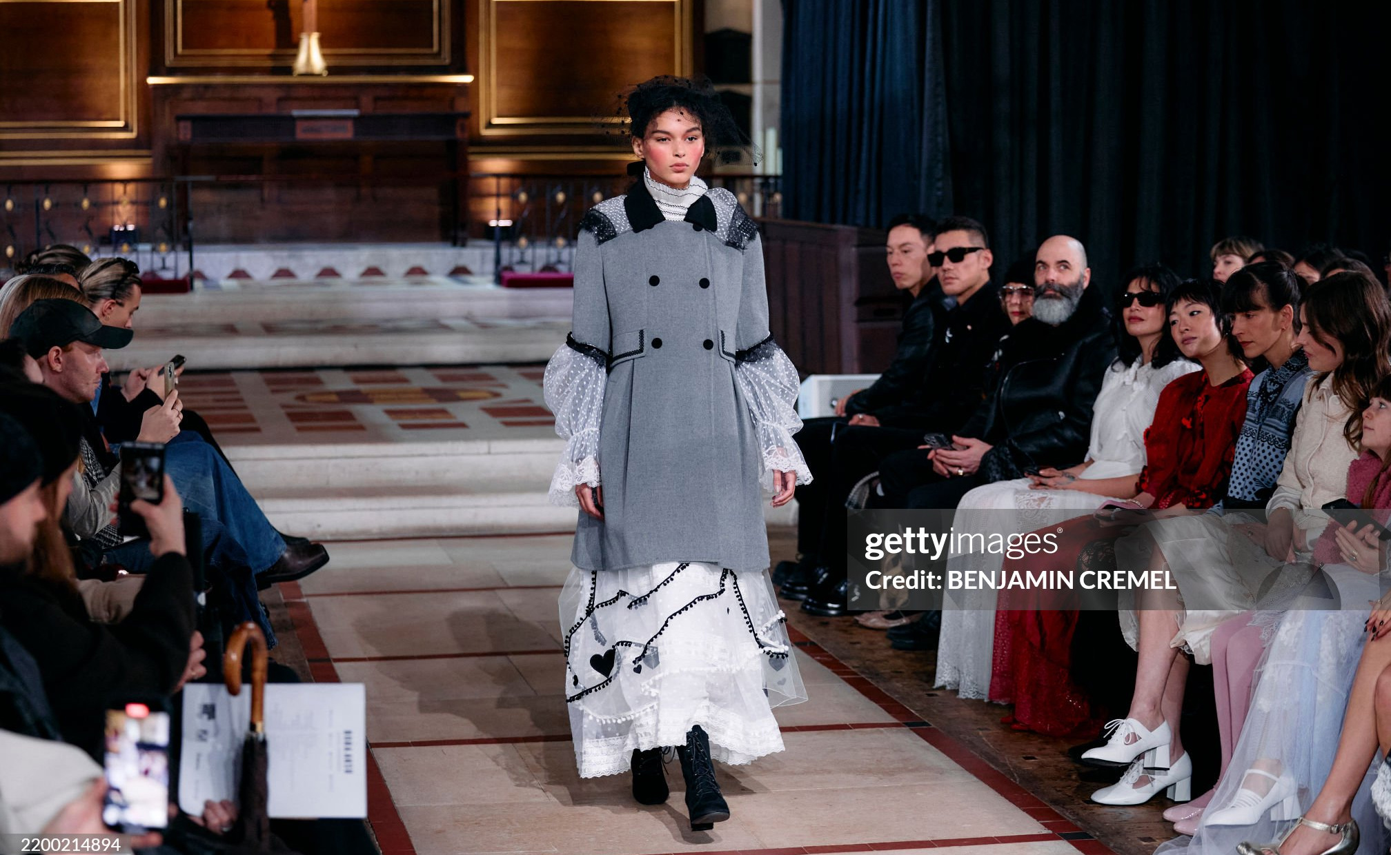A model presents a creation during a catwalk presentation of the Autumn-Winter 2025-2026 collection from London-based Turkish designer Bora Aksu, at London Fashion Week in London, on February 21, 2025. (Photo by BENJAMIN CREMEL / AFP) (Photo by BENJAMIN CREMEL/AFP via Getty Images) Getty Image