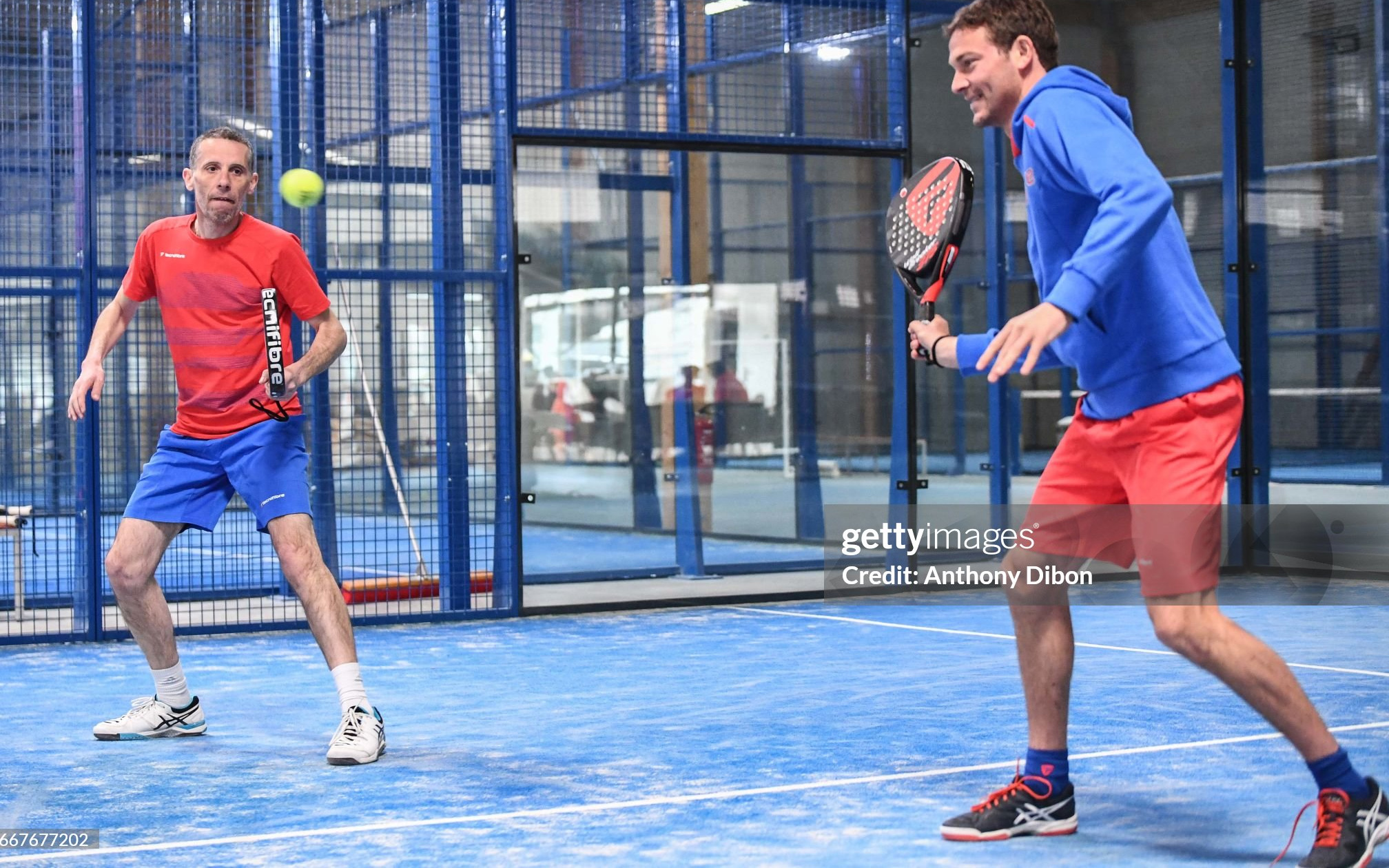 Jeremy Scatena during a padel training session at Padel Club on April 4, 2017 in Bois d'Arcy, France. (Photo by Anthony Dibon/Icon Sport) Getty Image