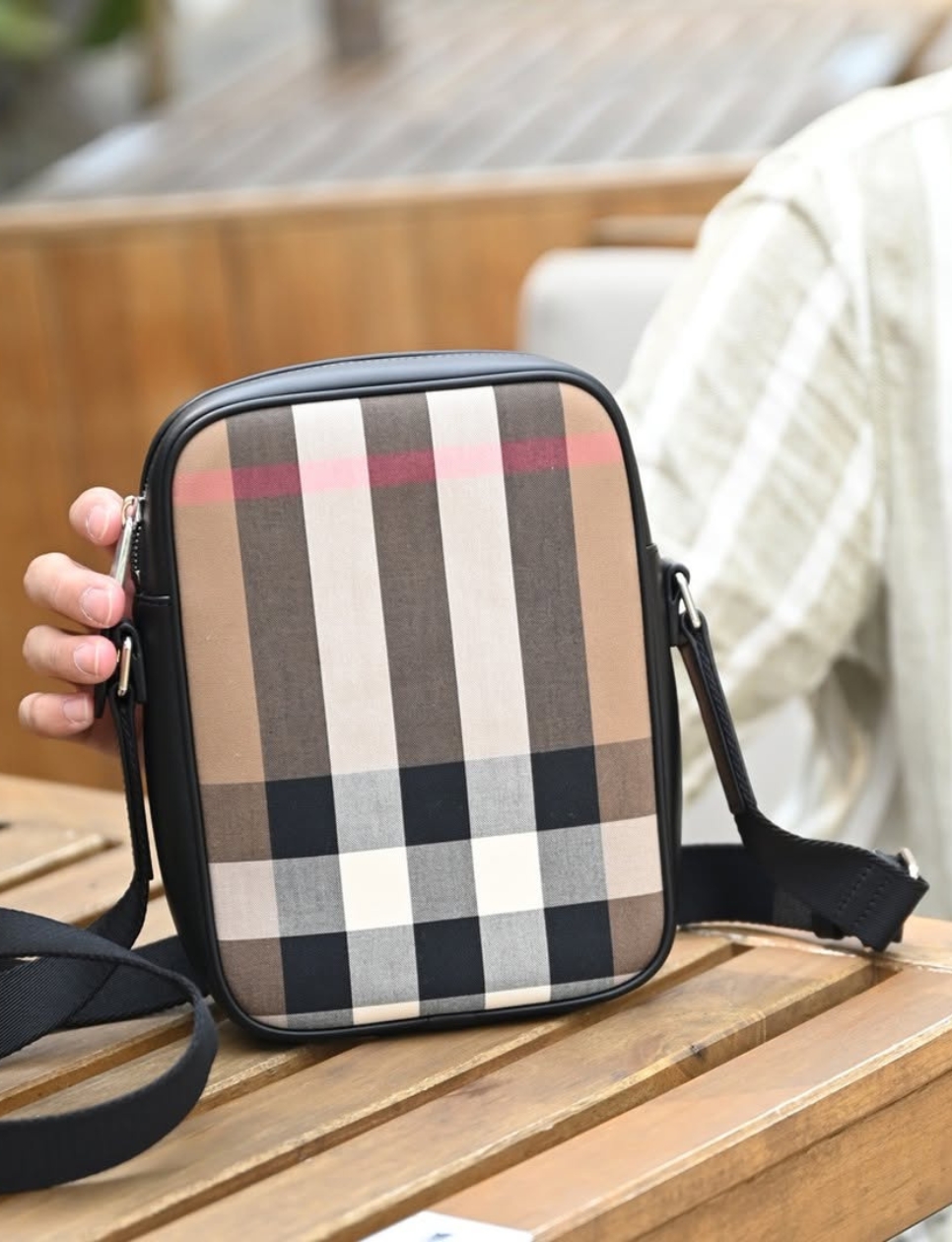 4. Burberry Paddy V Check Crossbody