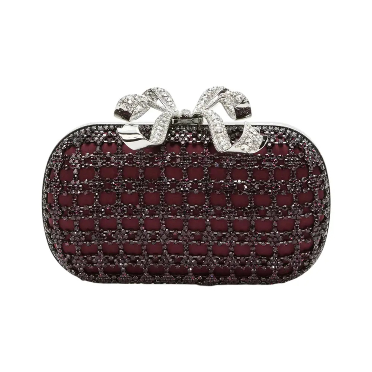 7. Self-Potrait Chainmail Clutch Bag Burgundy