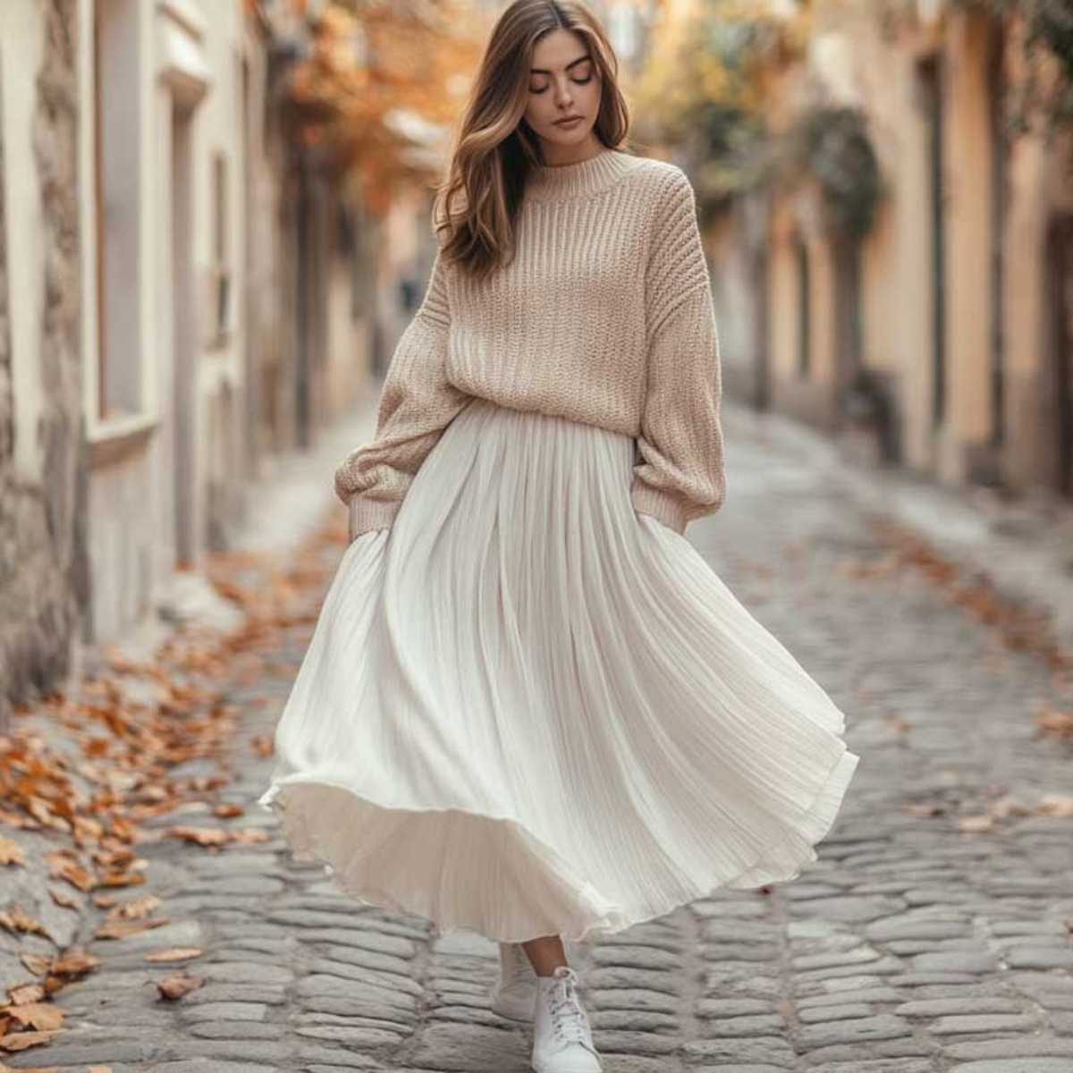 4. Sophisticated Sweater dan Skirt