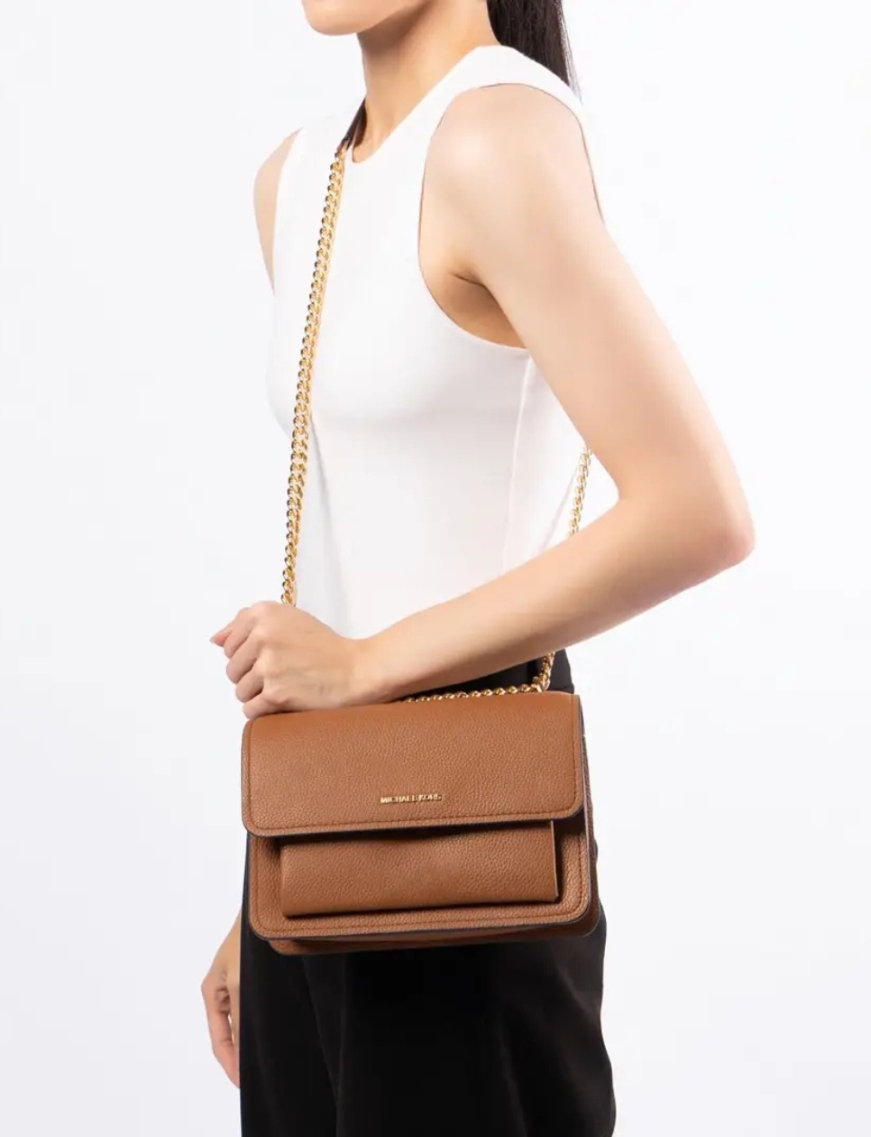 4. Michael Kors Claire Large Pebbled Leather Convertible Shoulder Bag