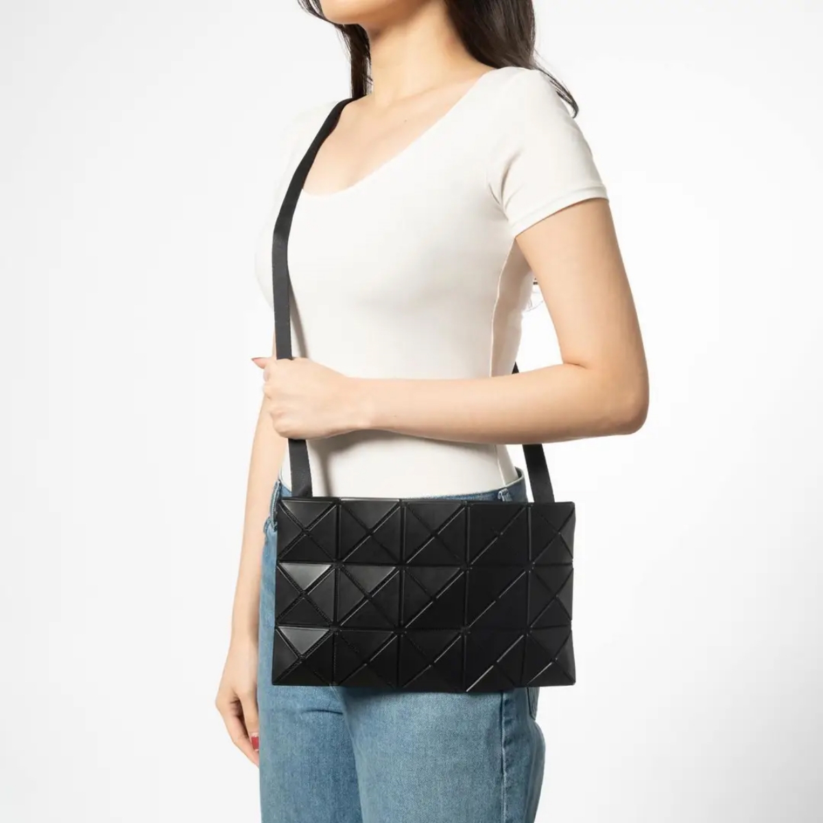2. Issey Miyake Lucent Matte Crossbody Bag Black 5x3