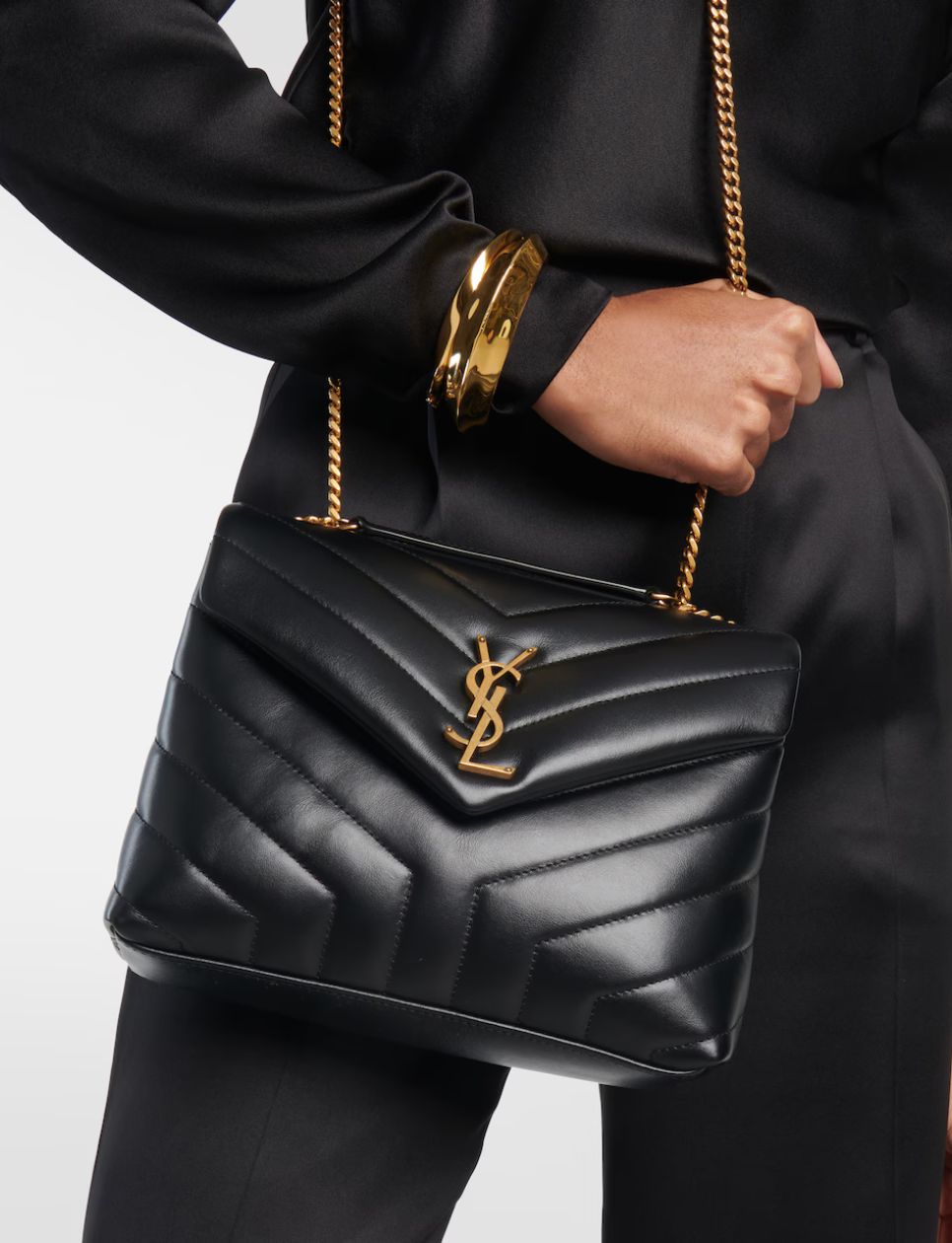 3. Saint Laurent Mini Loulou Lambskin Crossbody Bag 