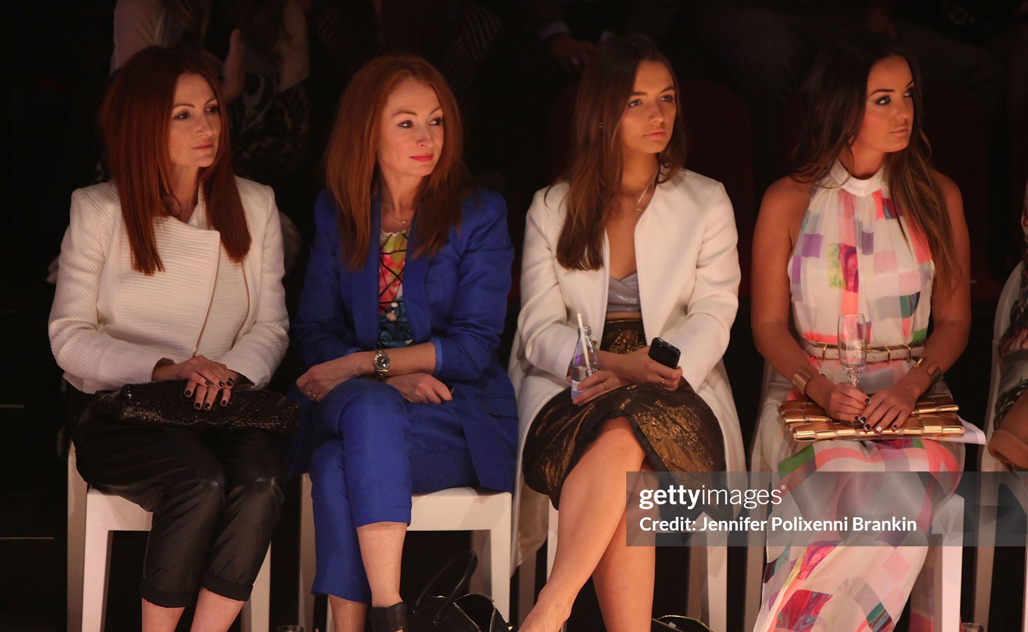 SYDNEY, AUSTRALIA - AUGUST 21: L-R: Designer sisters Alexandra and Genevieve Smart, Jasmine Garnsworthy and Amber Renae sit front row at the MBFWA Trends show during Mercedes-Benz Fashion Festival Sydney 2013 at Sydney Town Hall on August 21, 2013 in Sydney, Australia. (Photo by Jennifer Polixenni Brankin/WireImage) Getty Image
