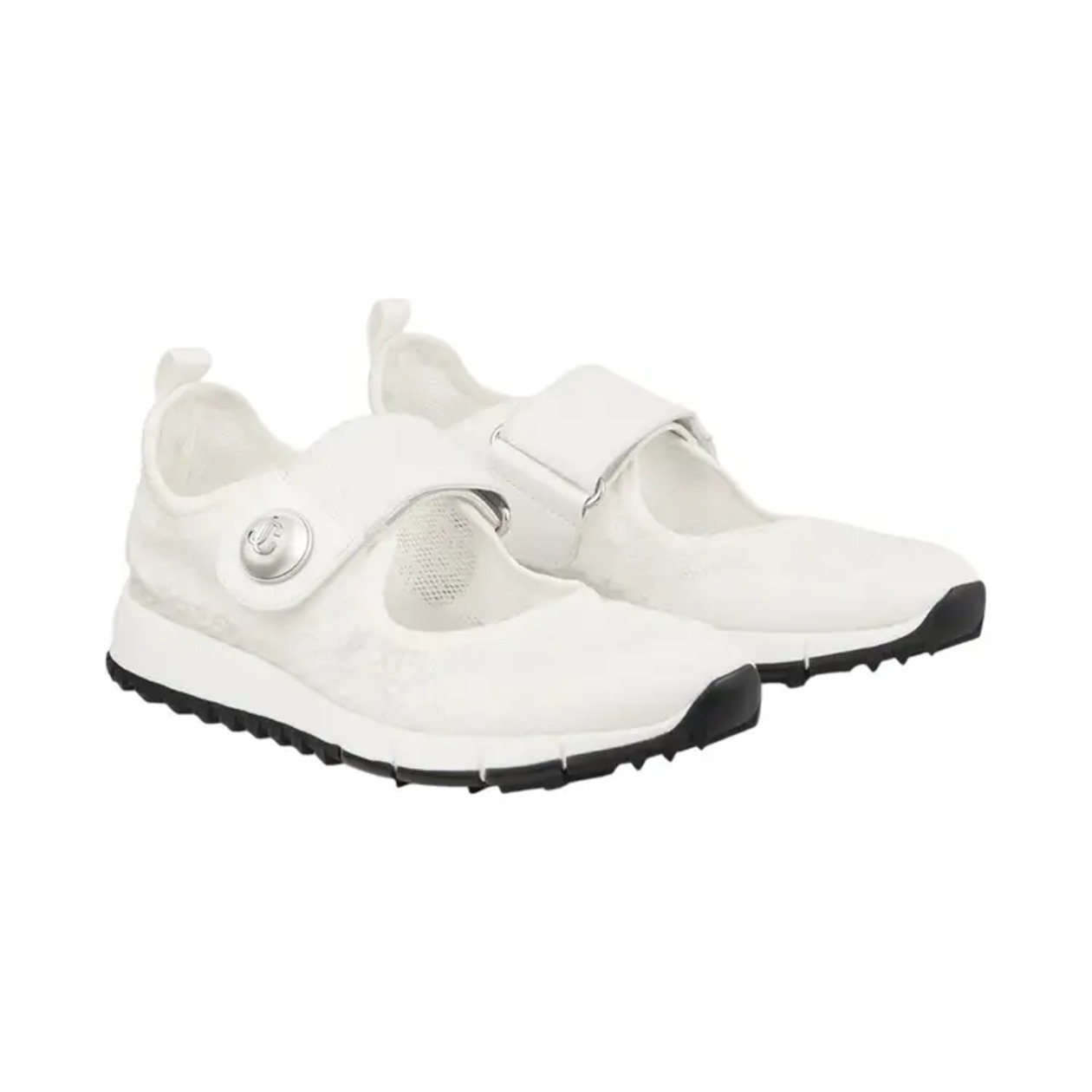 10. Jimmy Choo Veles Mary Jane F Polka Dot Knit Trainer x Latte Mix