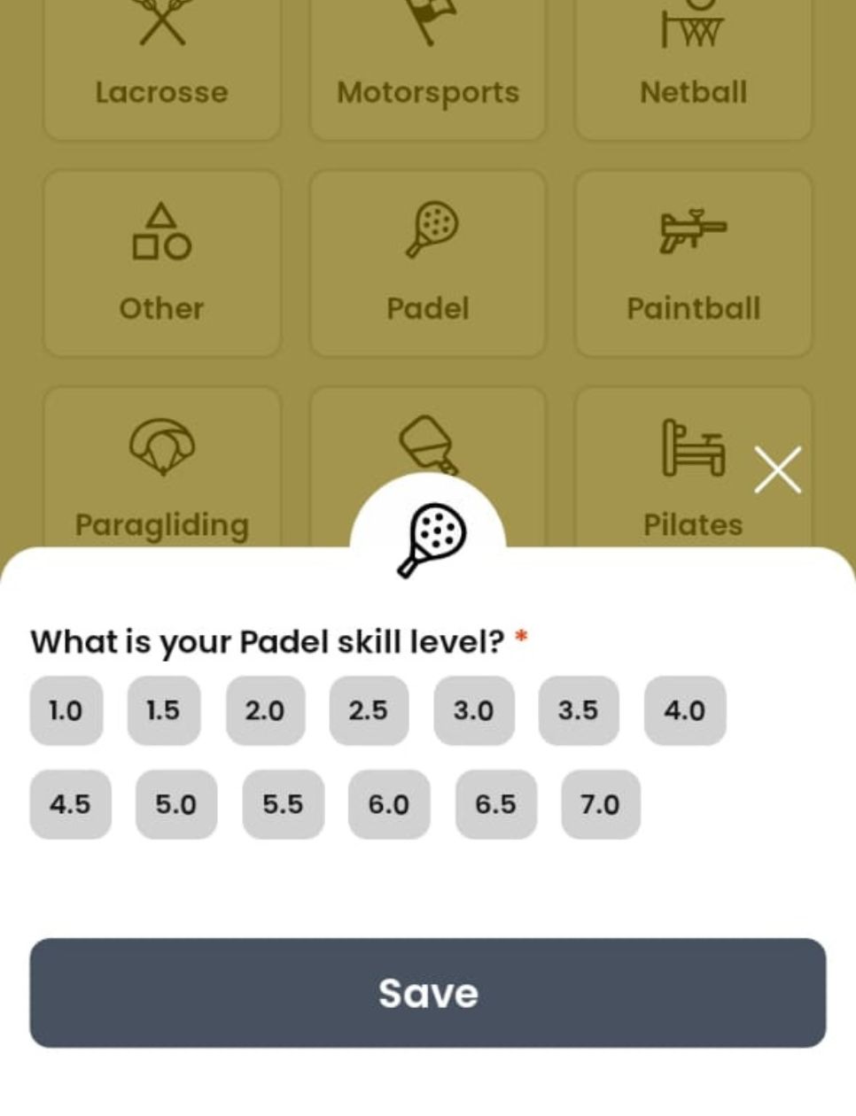 Contoh self rating di aplikasi Reclub (sumber gambar: dokumentasi pribadi)