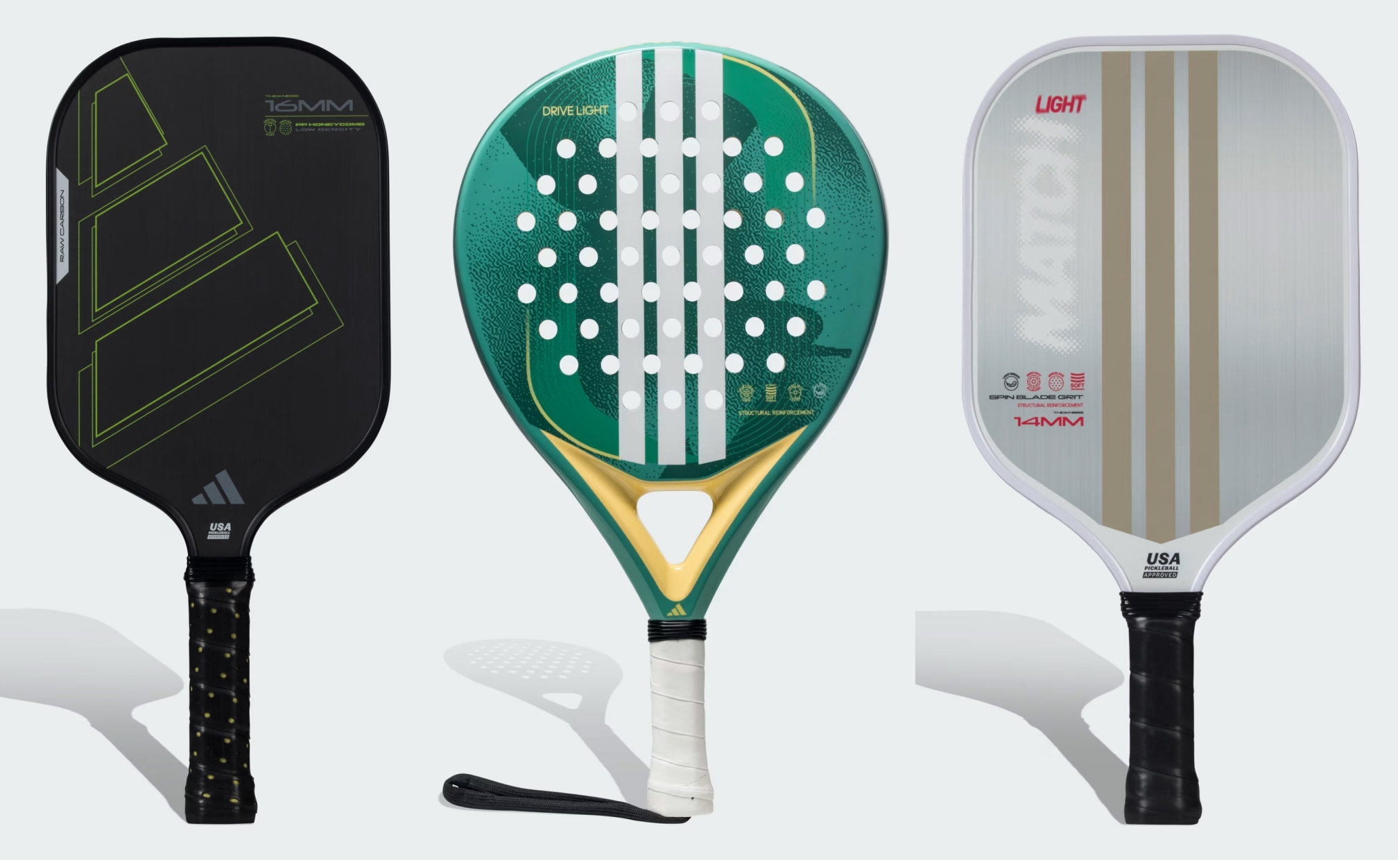 Pickleball Rx carbon ATTK 2025 Racket, Drive Light 3.4 Padel Racket, dan Pickleball Match Light 2025 Racket