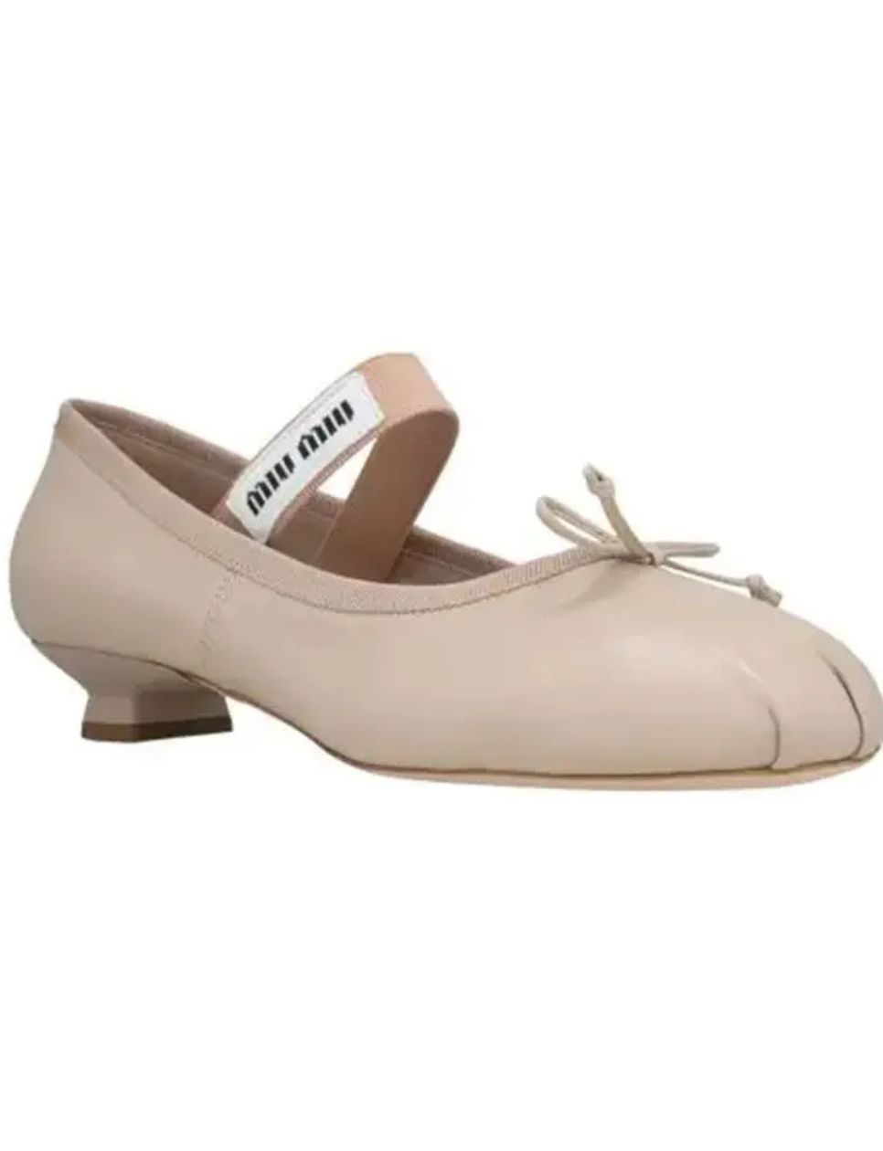 4. Miu Miu Ballerina Bow 10 Short Leather Heels Water Lily