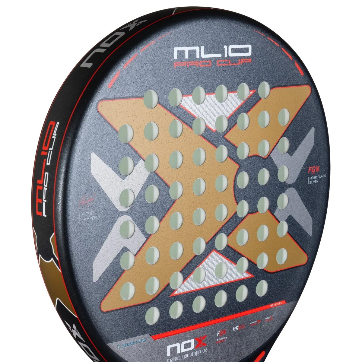 Permukaan raket padel Nox yang agak kasar (Sumber foto: noxsport.com)