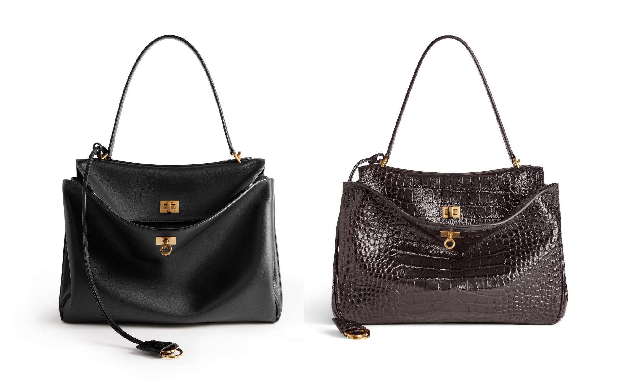 Material leather yang dipakai pada tas Rodeo (Sumber foto: www.balenciaga.com dan www.balenciaga.com)