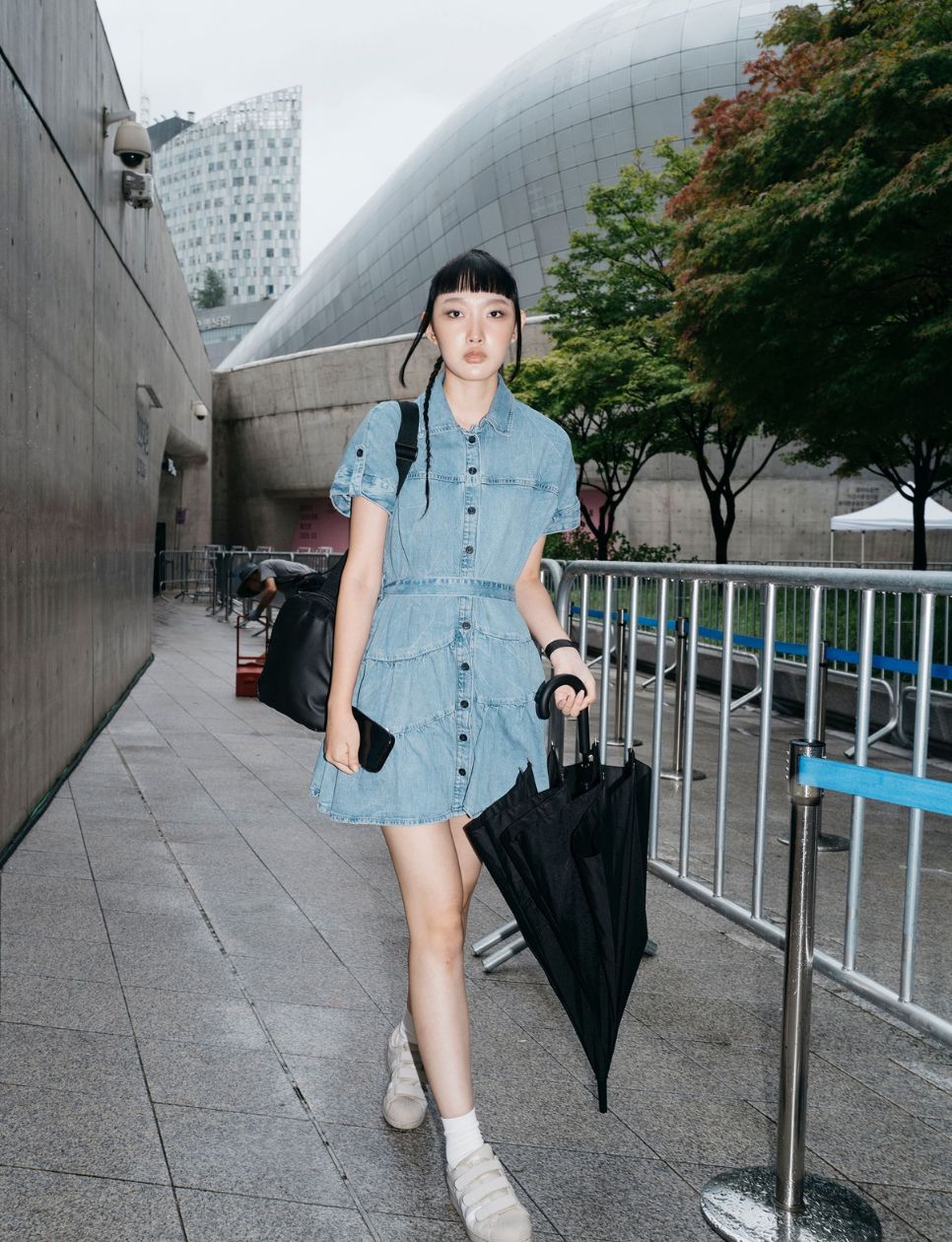 3. Denim Dress Look