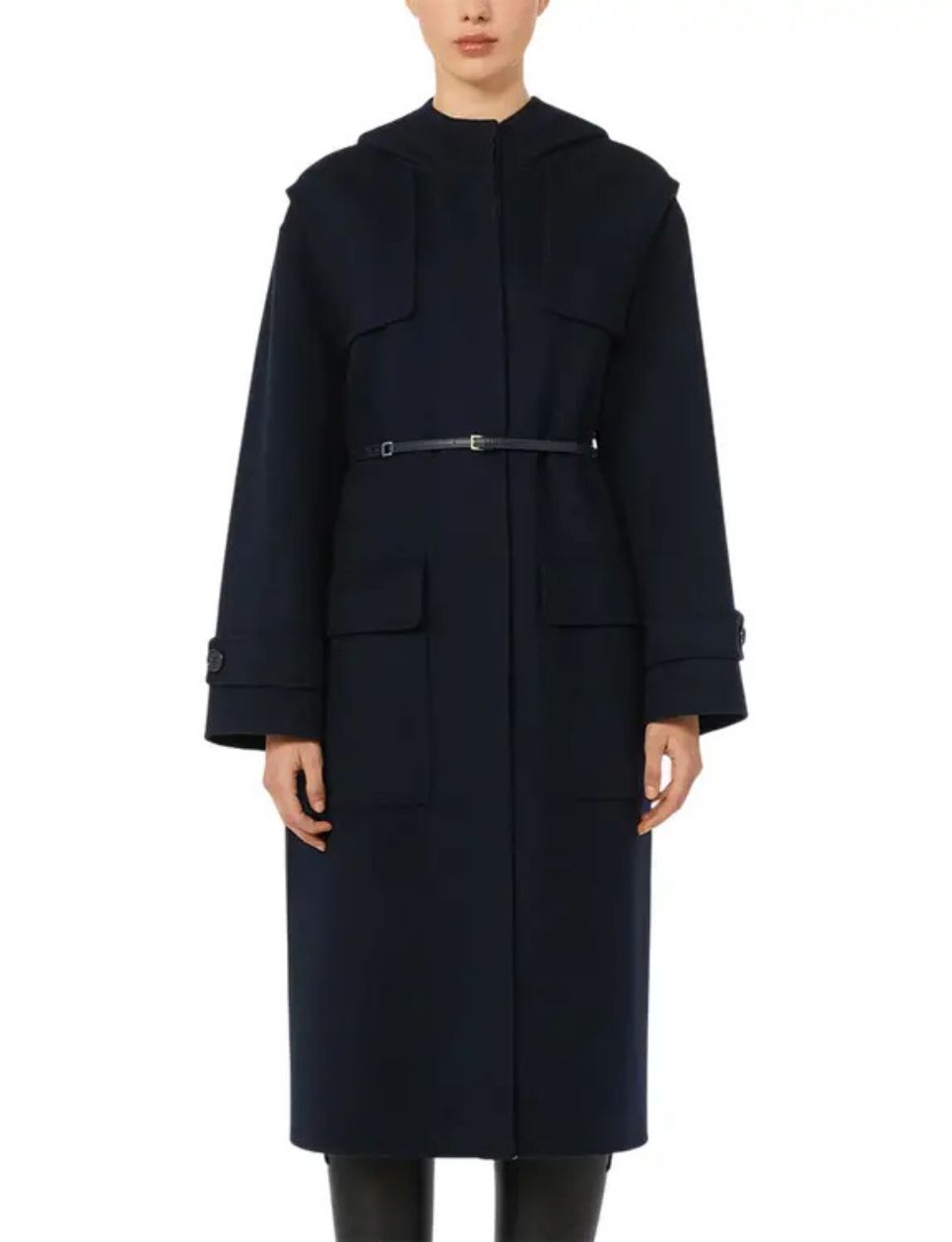 3. Max Mara Rima Coat Double-sided Wool Parka Navy