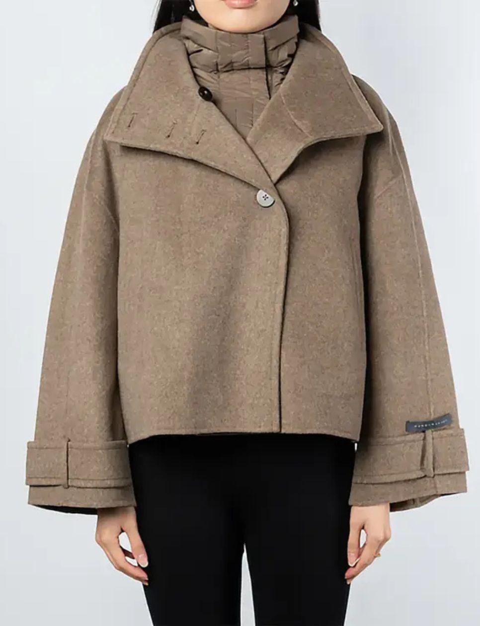 6. Duno Dafne Roma Lari Detachable Vest Short Jacket Tawny Brown