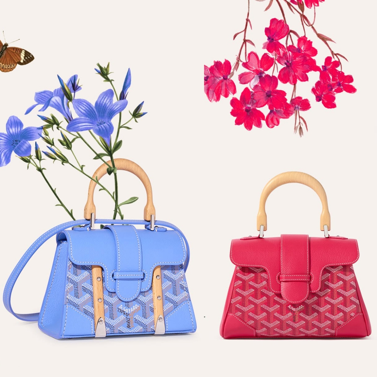 6. Le Jardin Goyard Saïgon Souple Mini in Iris dan Fuchsia