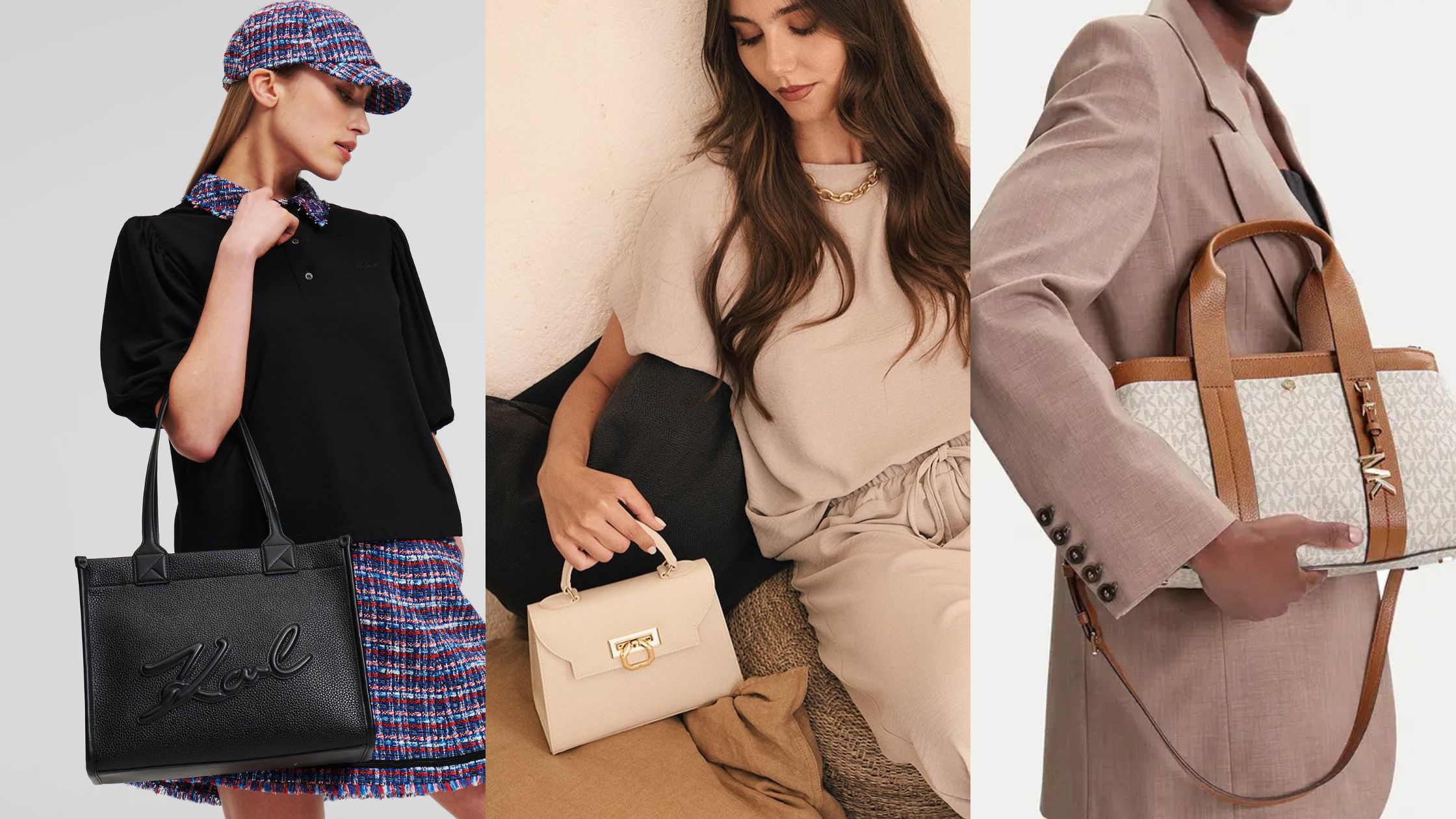 Koleksi tas di bawah 5 Jutaan (sumber gambar: instagram.com/carbotti_bags, karllagerfeld.com, danvoilà.id