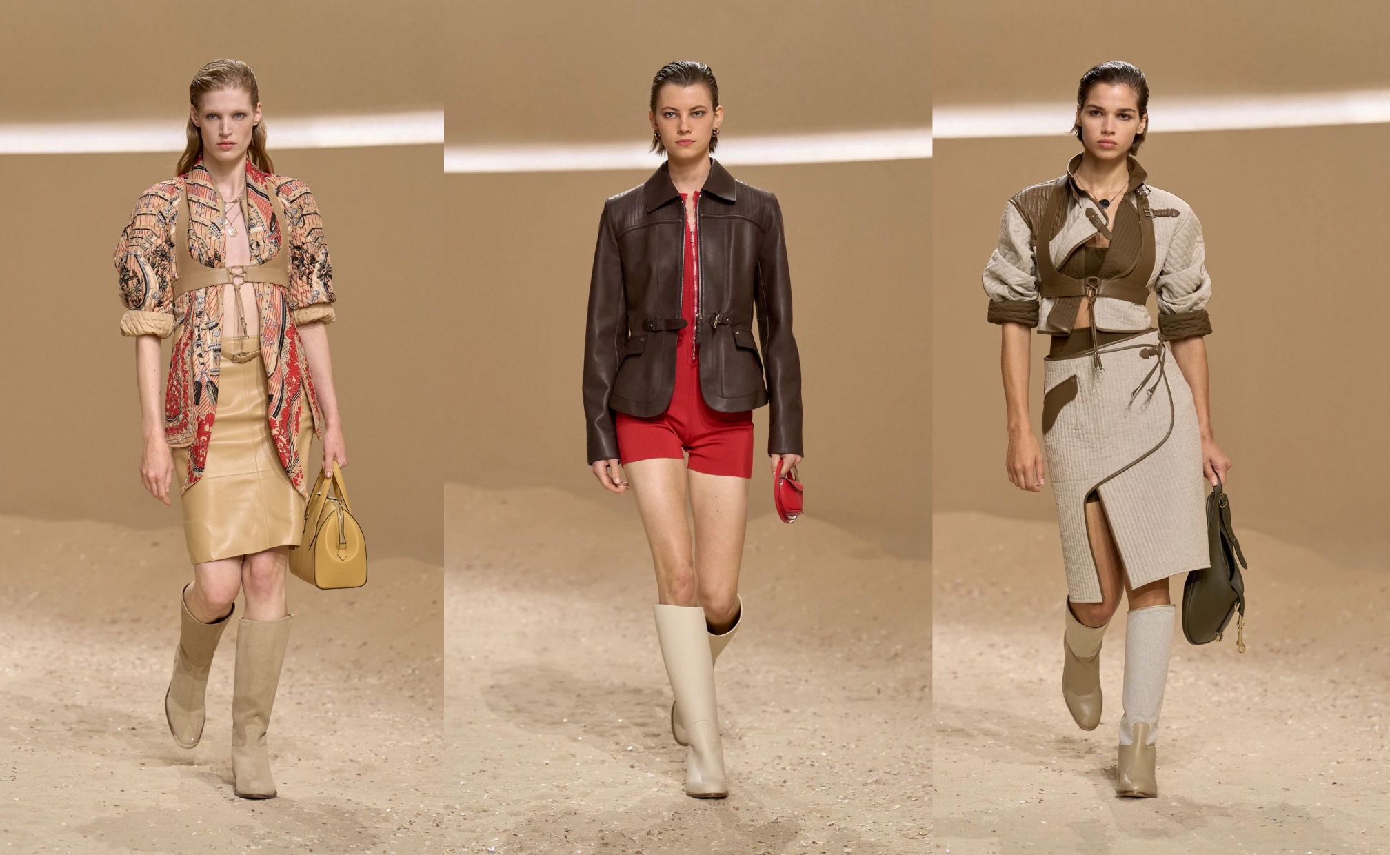 Model memamerkan tas Hermès saat runway (Sumber foto: grazia.sg)