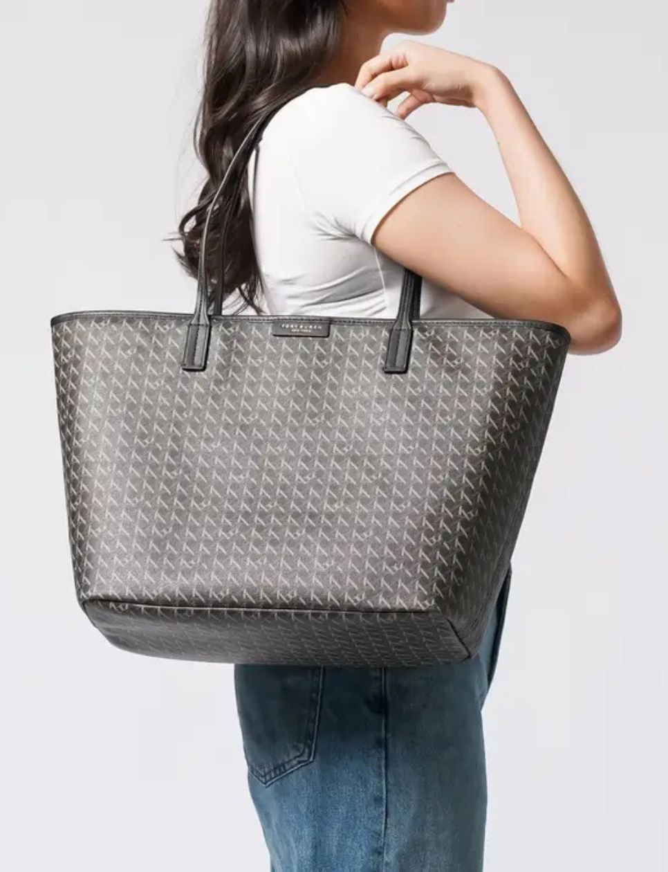 1. Tory Burch Ever-Ready Coated Canvas Large Zip Tote Bag