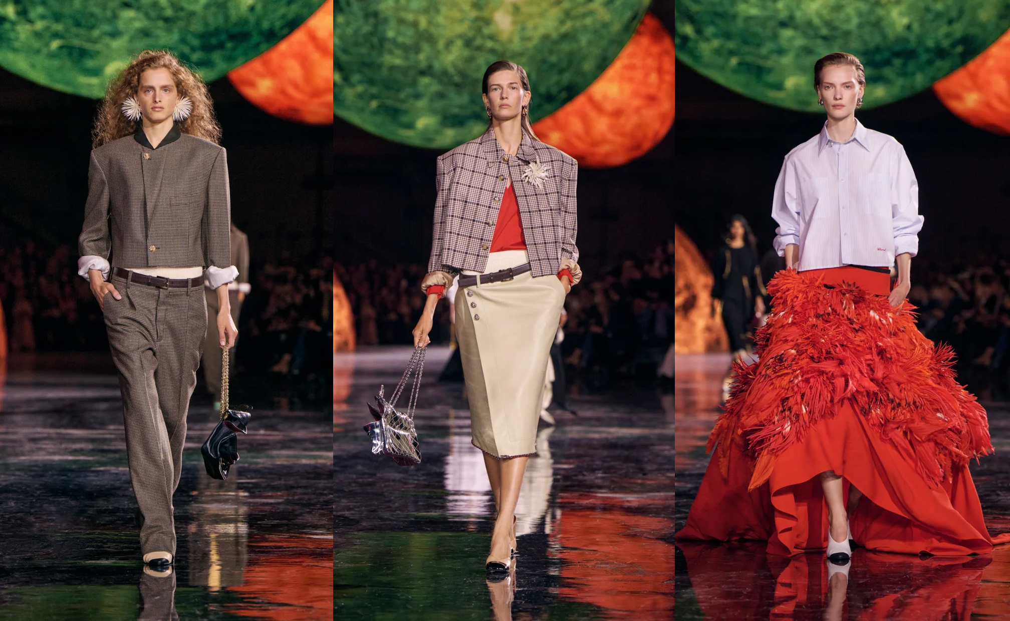 Karya Matthieu Blazy di Chanel Spring Summer 2026 Look 1, 11, 20 (Sumber foto: www.chanel.com)