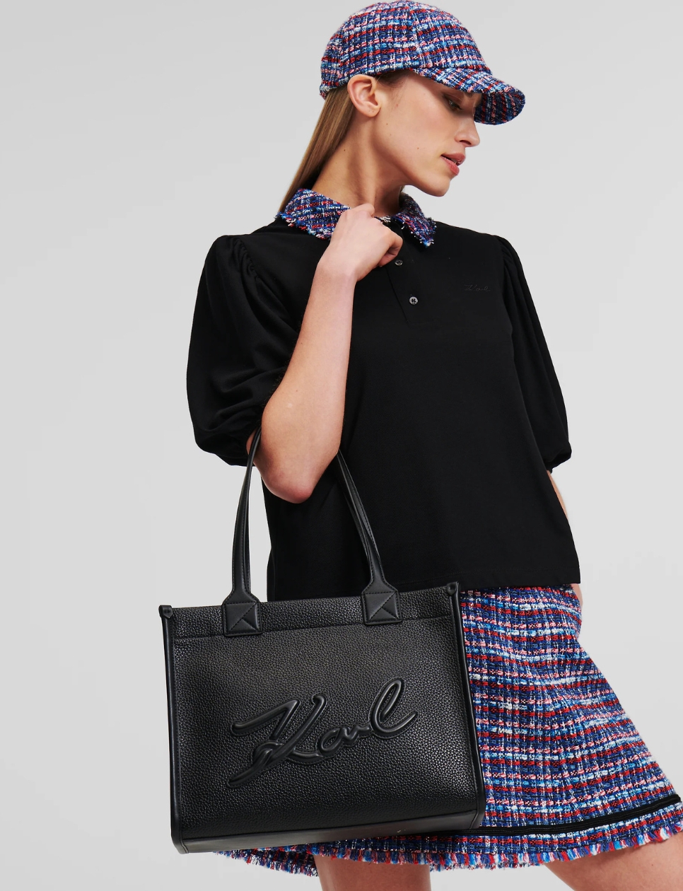 3. Karl Lagerfeld K/Skuare Grainy Medium Tote Bag