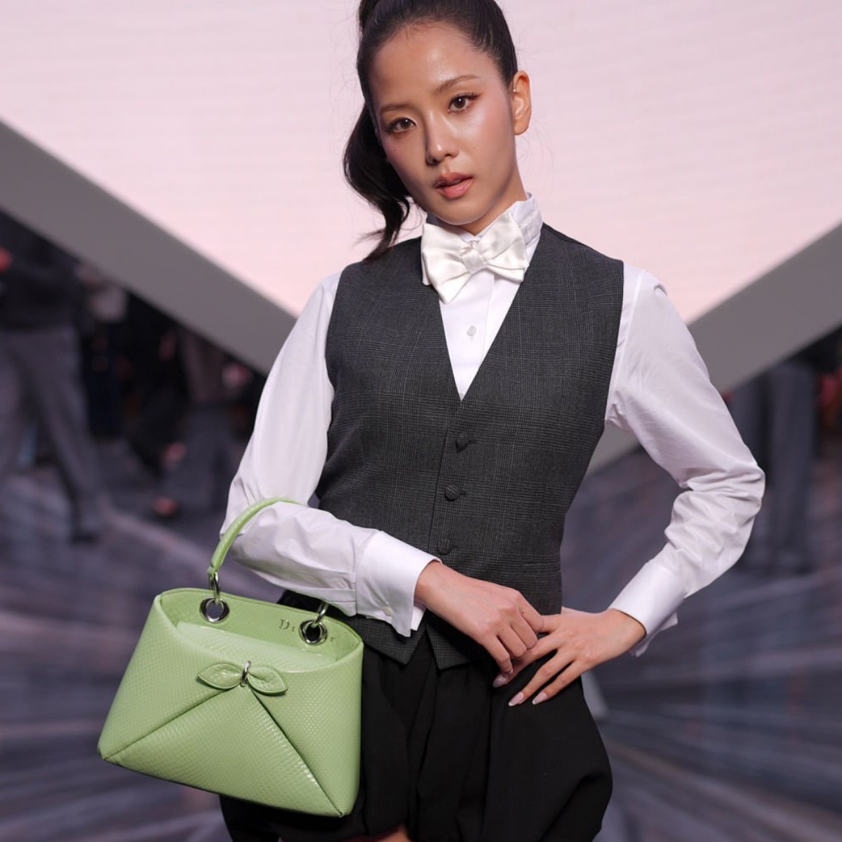 Jisoo at the Christian Dior fashion show as part of Spring/Summer 2026 Paris Fashion Week held at Les Tuileries on October 01, 2025 in Paris, France. (Photo by Swan Gallet/WWD via Getty Images)