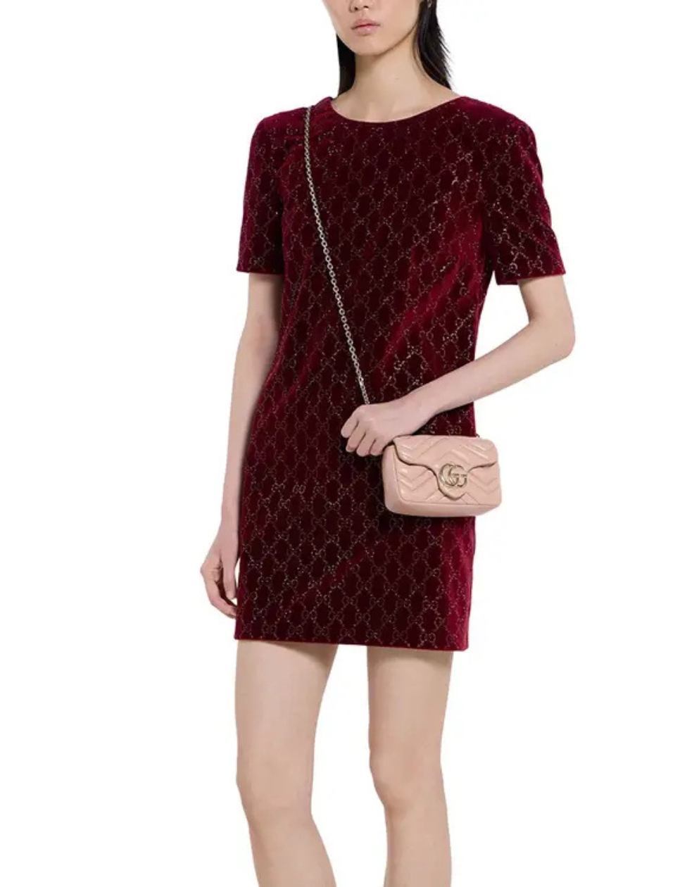 2. Gucci GG Marmont Mini Chain Bag Pink Beige Ghw