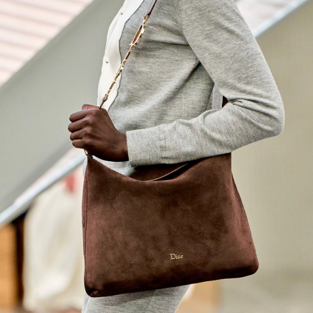 4. Dior Suede Hobo Bag yang Minimalis