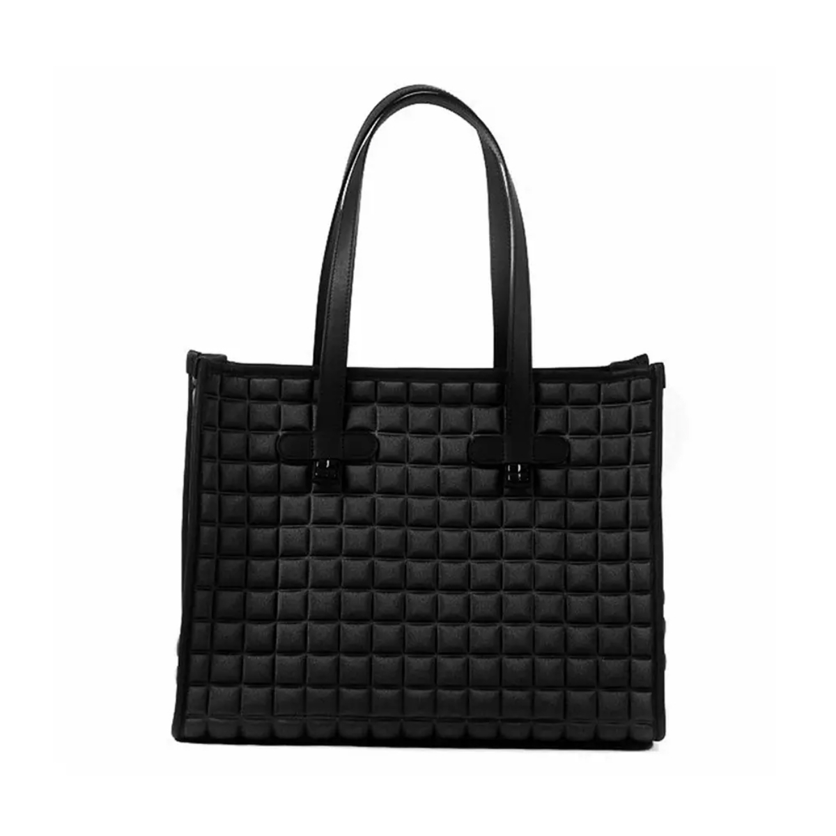 3. BPrime Tokyo Big Shiny Cube Fabric Tote Bag Black