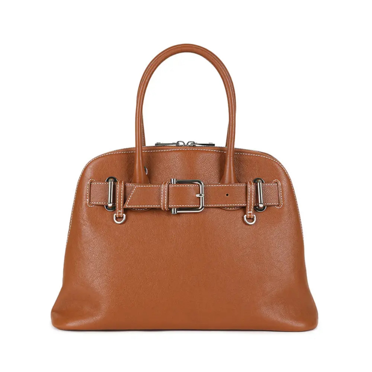 4. Osoi Zip Brocle Mid Handbag Tan 