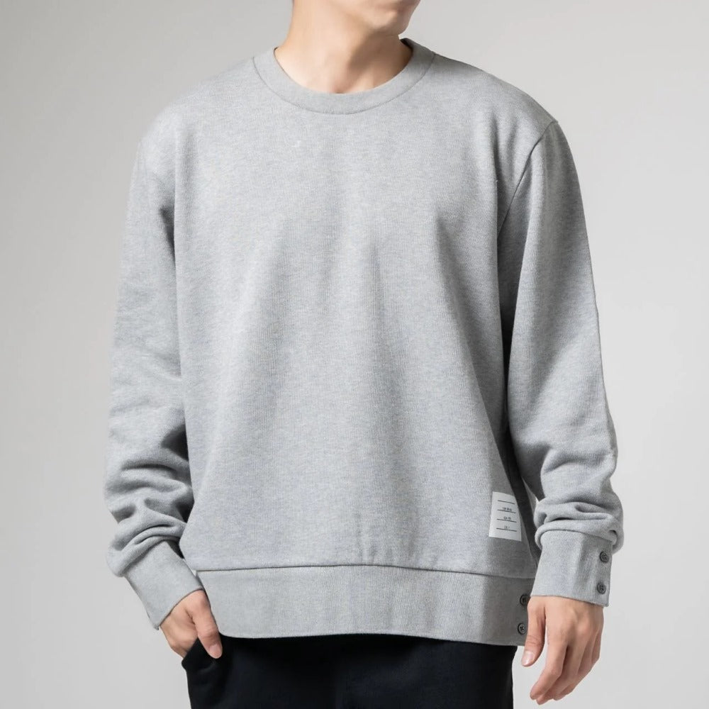 Thom Browne Milano Stitch Stripe Armbands Pullover Light Grey