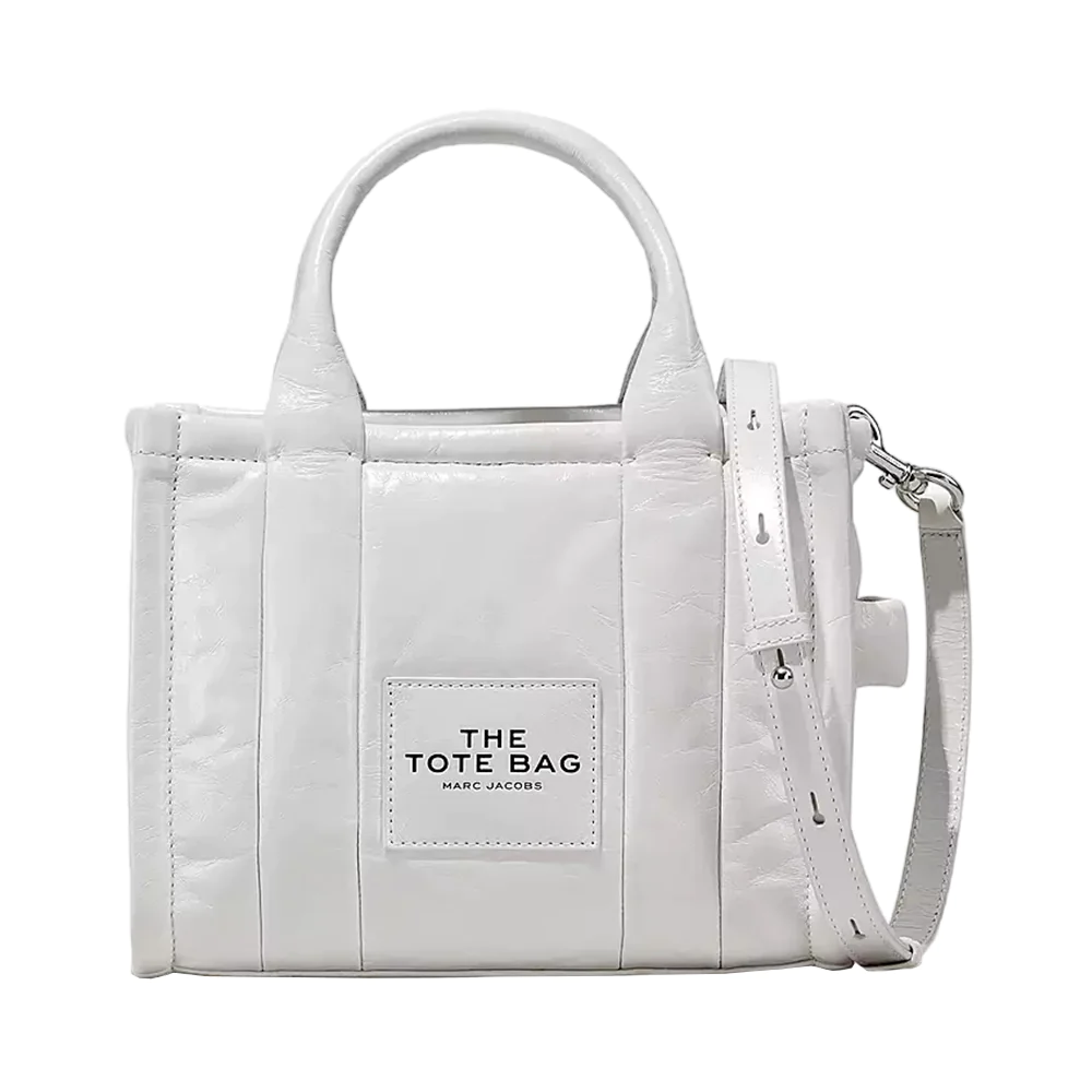 Marc Jacobs The Shiny Crinkle Mini Tote Bag White 