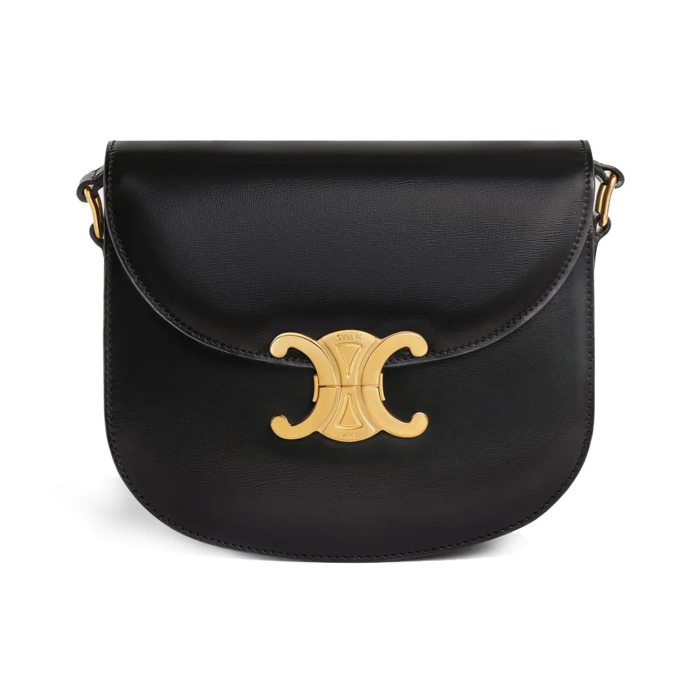 Celine Teen Besace Triomphe Shiny Calfskin Black