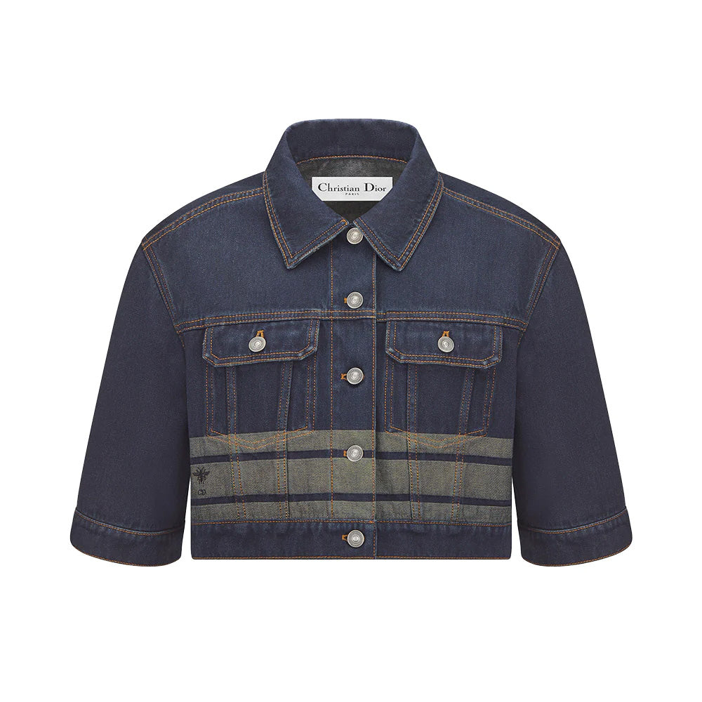 Denim Couture Cropped Jacket Denim Blue