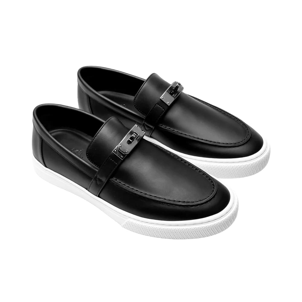 Hermès Game Slip-on Loafers Black 