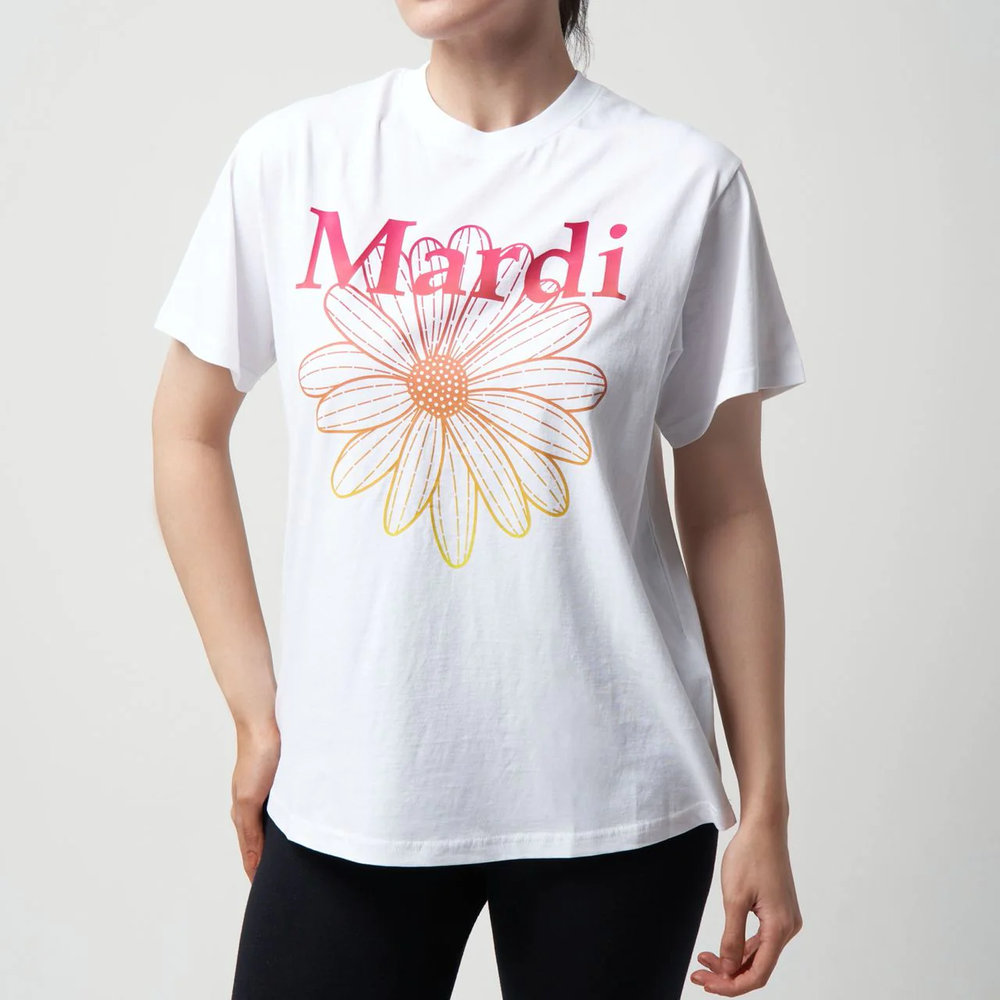 Mardi Mercredi Gradation Flower T-Shirt White/Pink