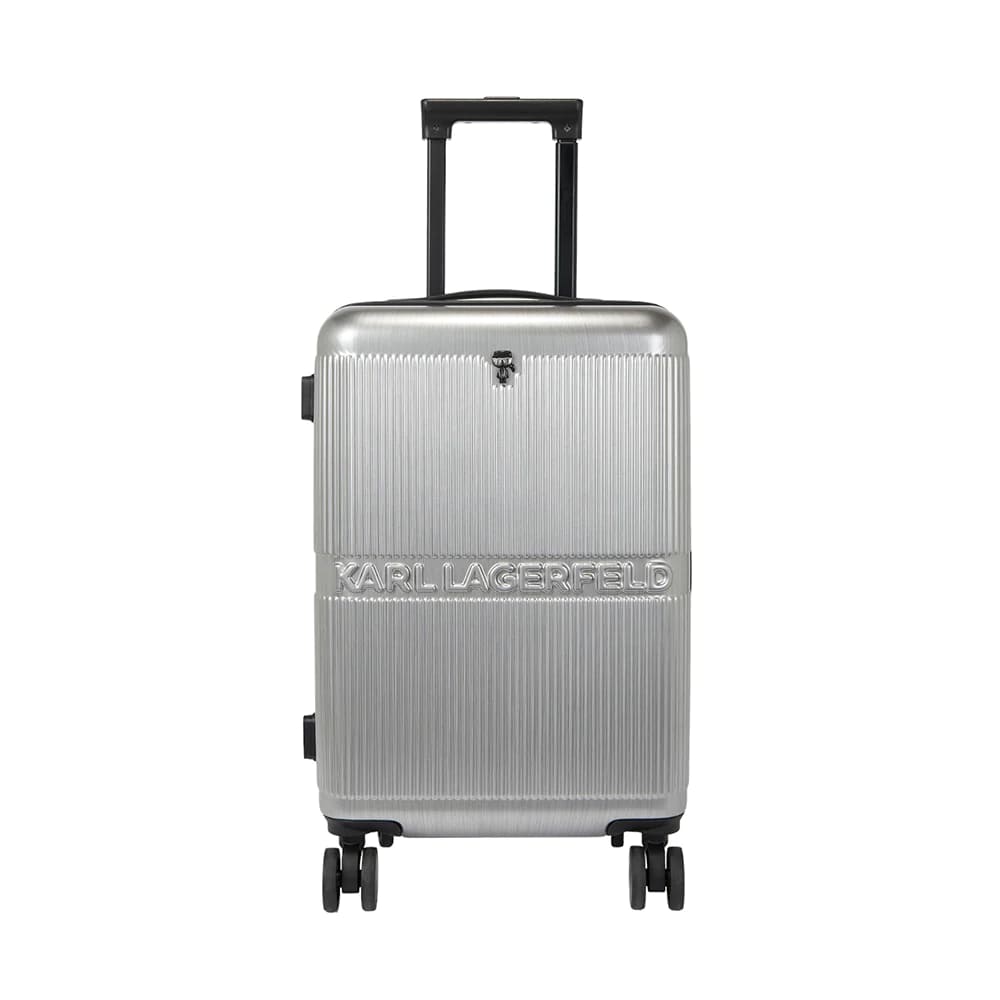 Karl Lagerfeld K/Ikonik Hard Shell Trolley Case Silver