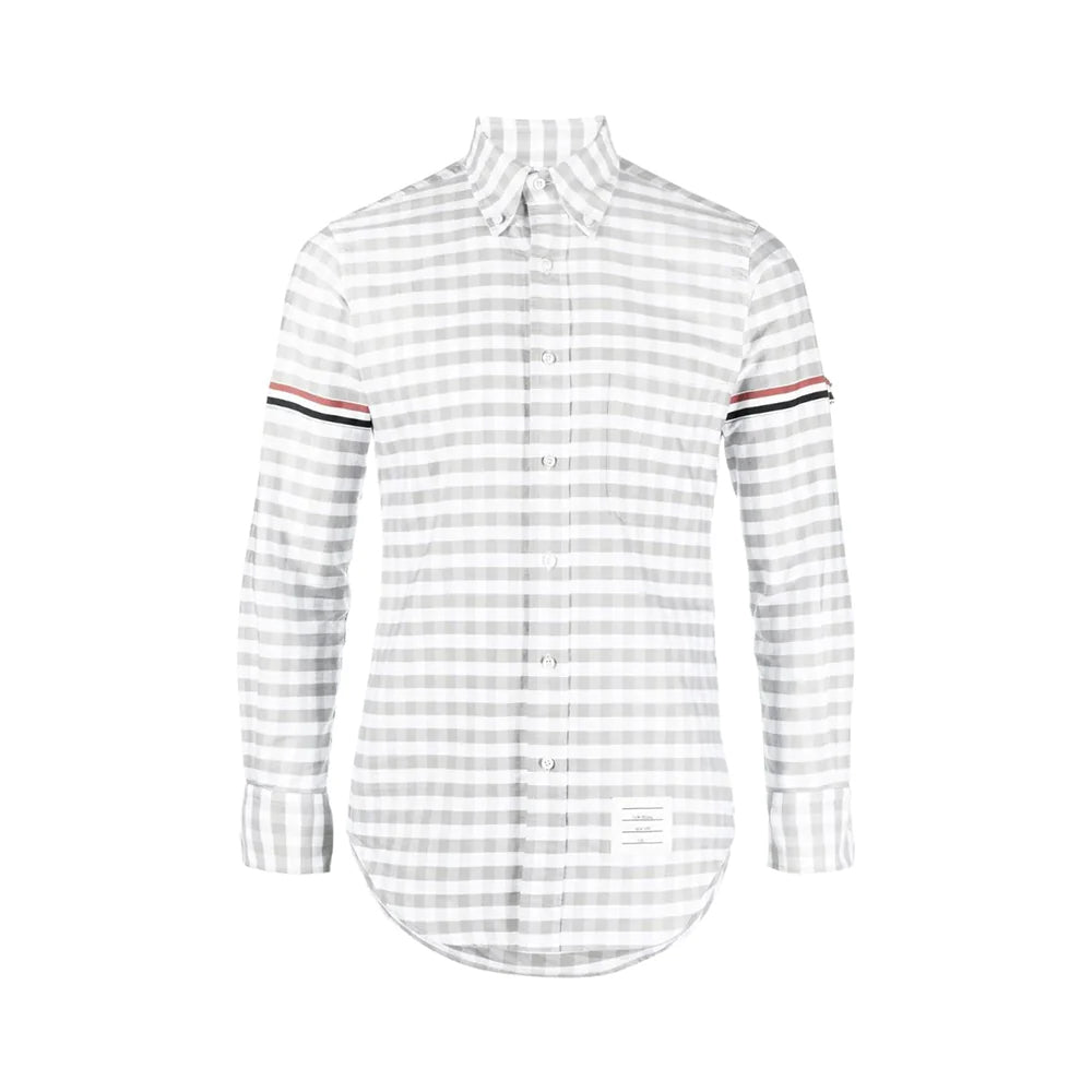 Thom Browne RWB Gingham Oxford Long Sleeves Shirt Grey