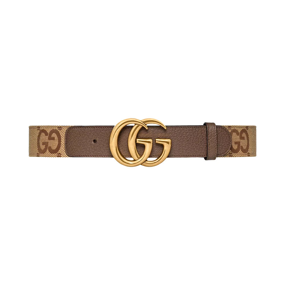 Gucci Jumbo GG Marmont Wide Belt Camel Ghw