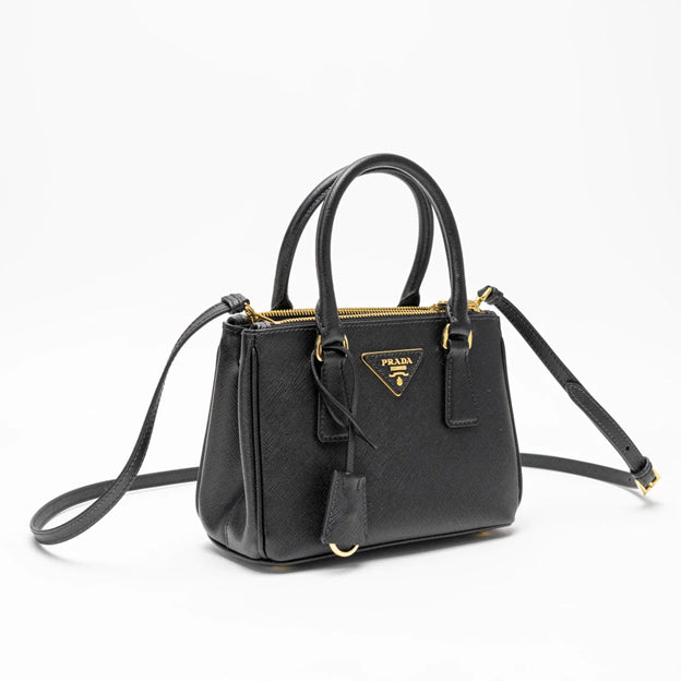 Prada Galleria Saffiano Leather Micro Bag Black