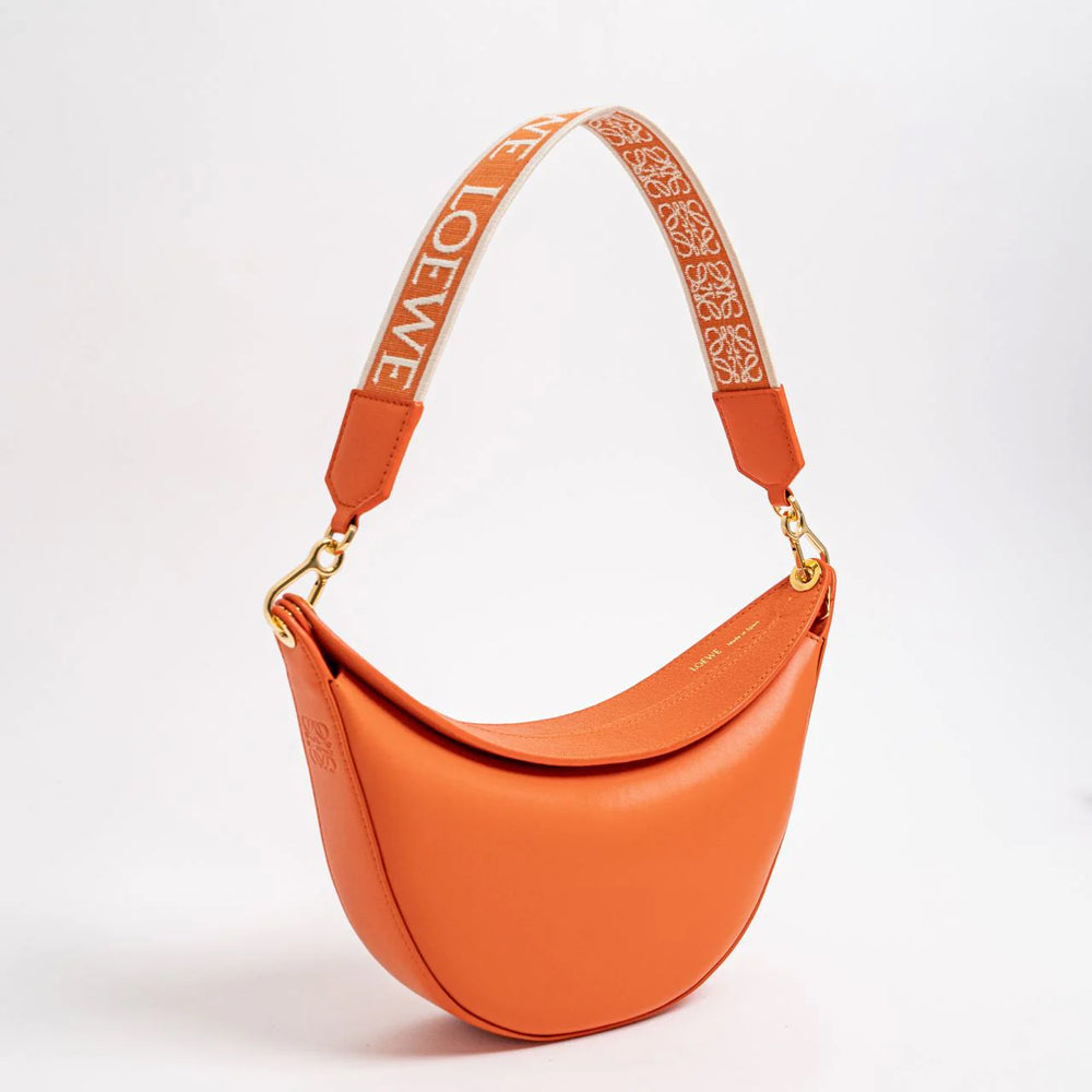 Loewe Small Luna Hobo Bag Satin Jacquard Orange