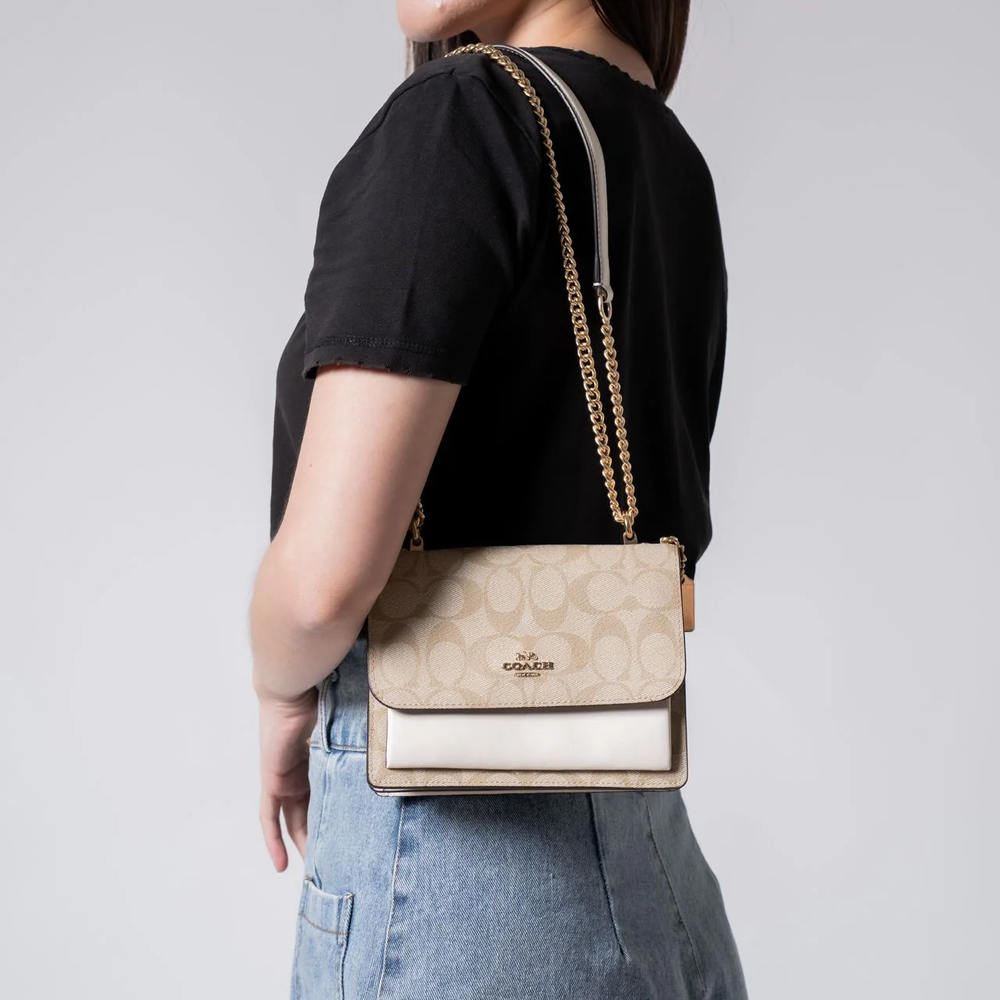 Coach Rowan Satchel Bag In Signature Canvas Khaki Teal